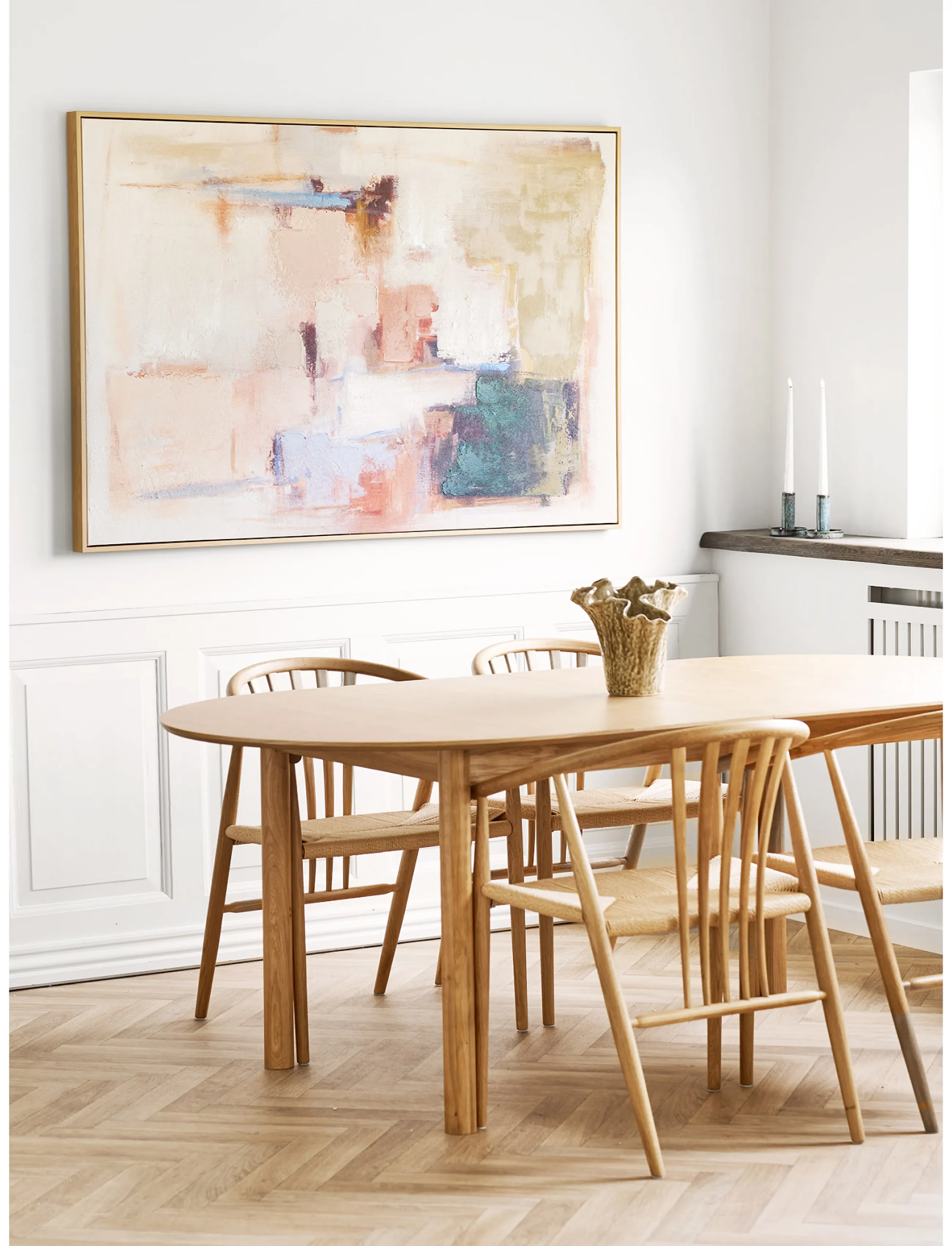 House Nordic - Ida - Canvas print with hand painted details - sand beige - 5