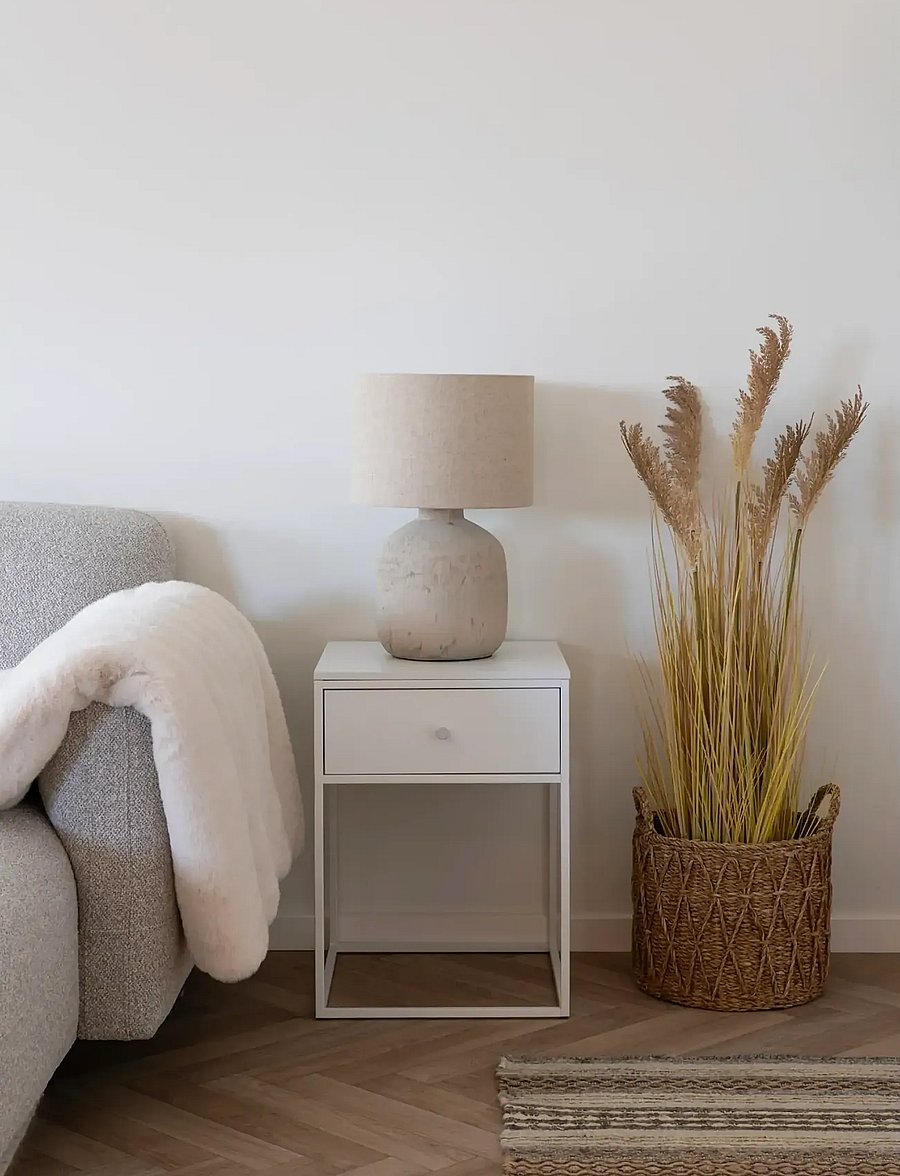 House Nordic - Tyra - Table lamp, ceramic, stone structure - staliniai šviestuvai - light brown - 2