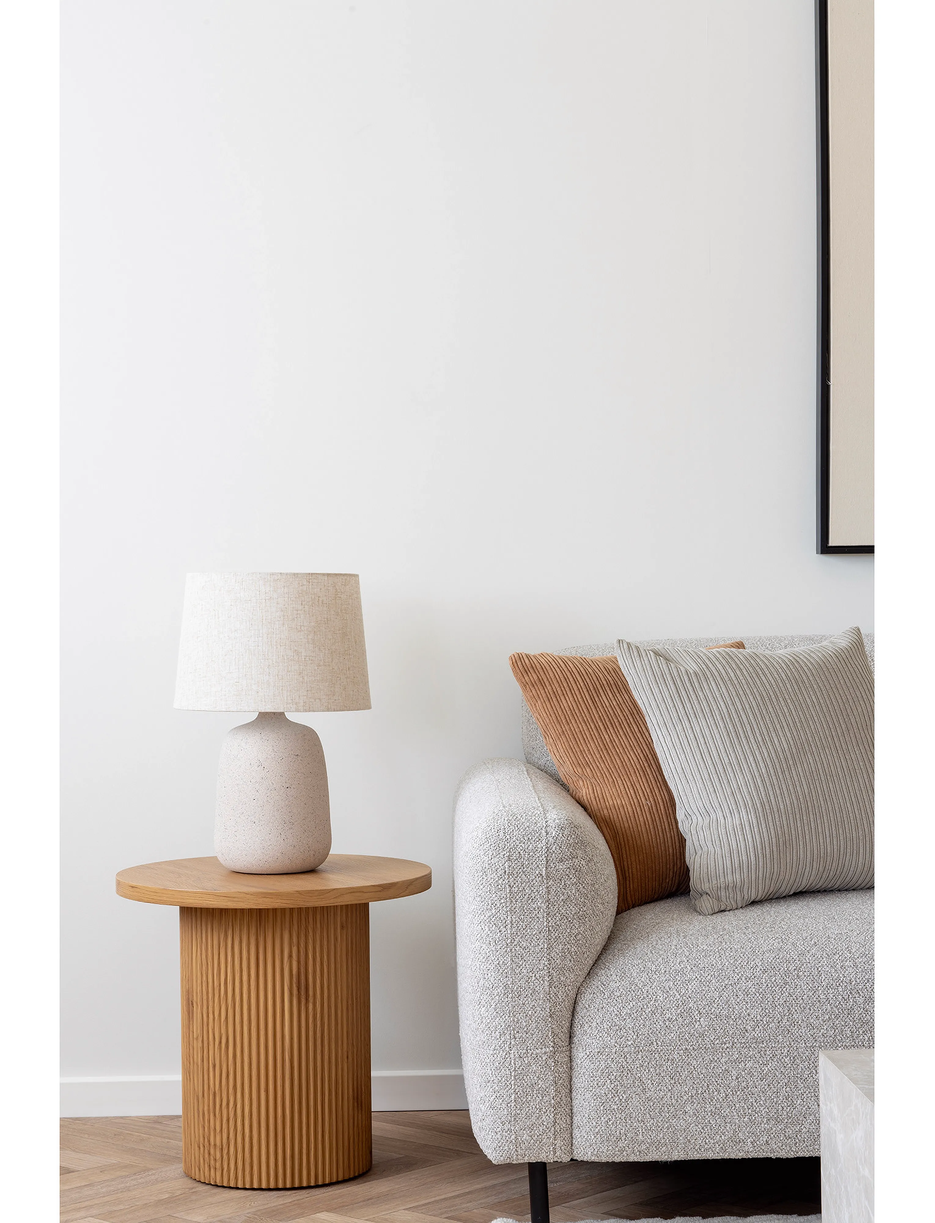 House Nordic Salli - Table Lamp, Ceramic, Sand Structure, 47X30X30 cm, Grey, Lamper > Bordlamper, Unisex