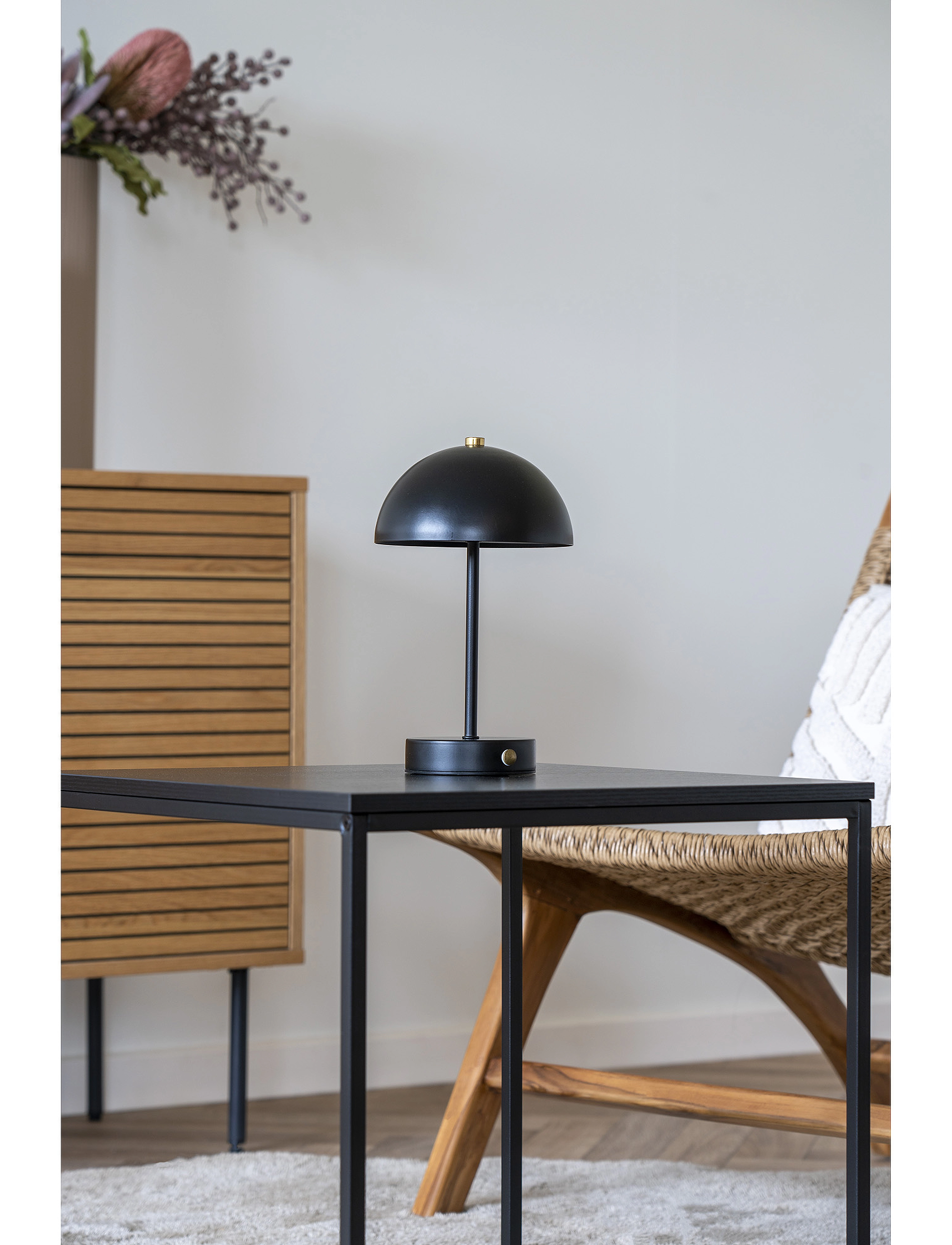 House Nordic Kia Table Lamp, Rechargeable, 25X15X15 cm, Lamps, Schwarz - Homeware