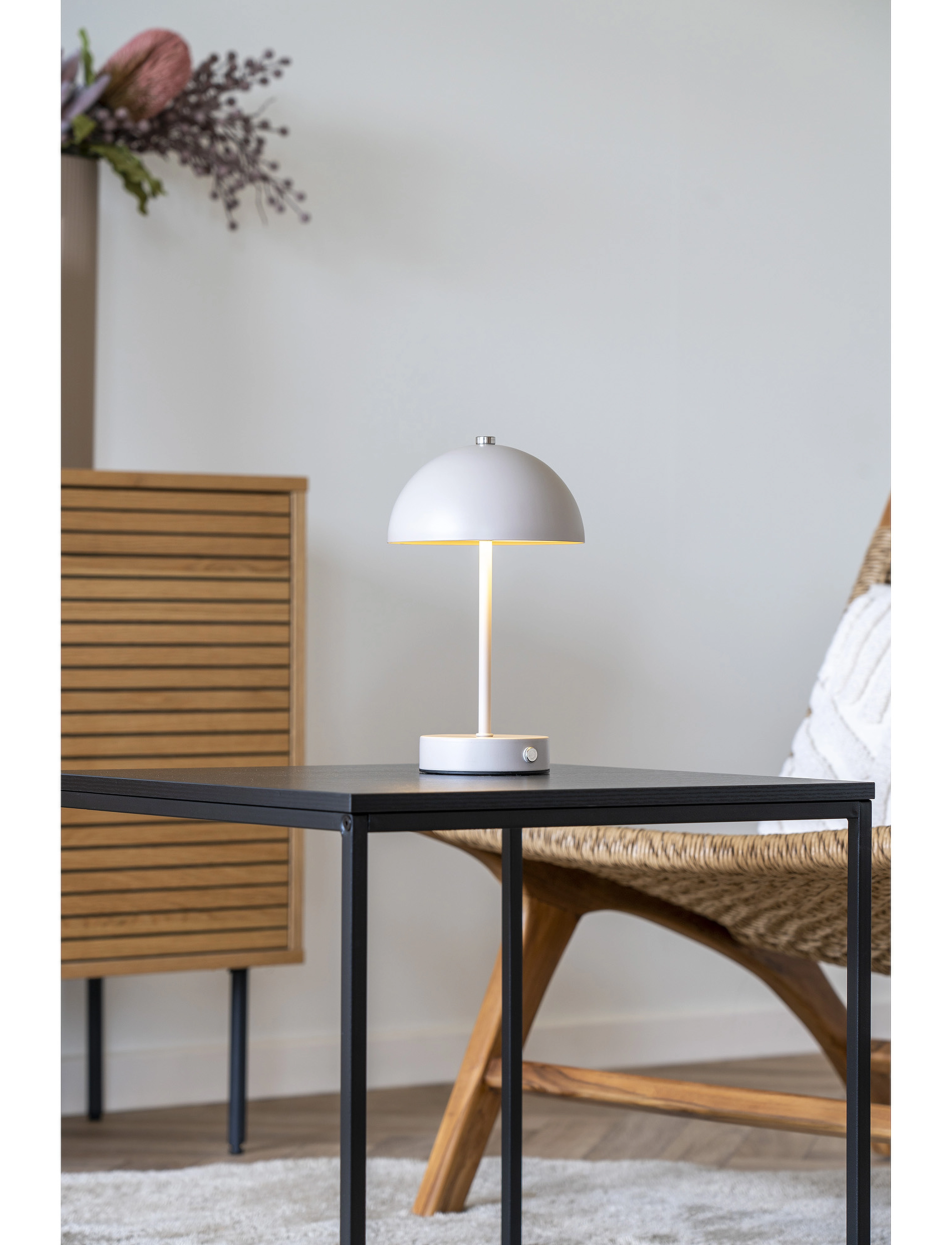 House Nordic Kia Table Lamp, Rechargeable, 25X15X15 cm, Lamps, Grau - Homeware