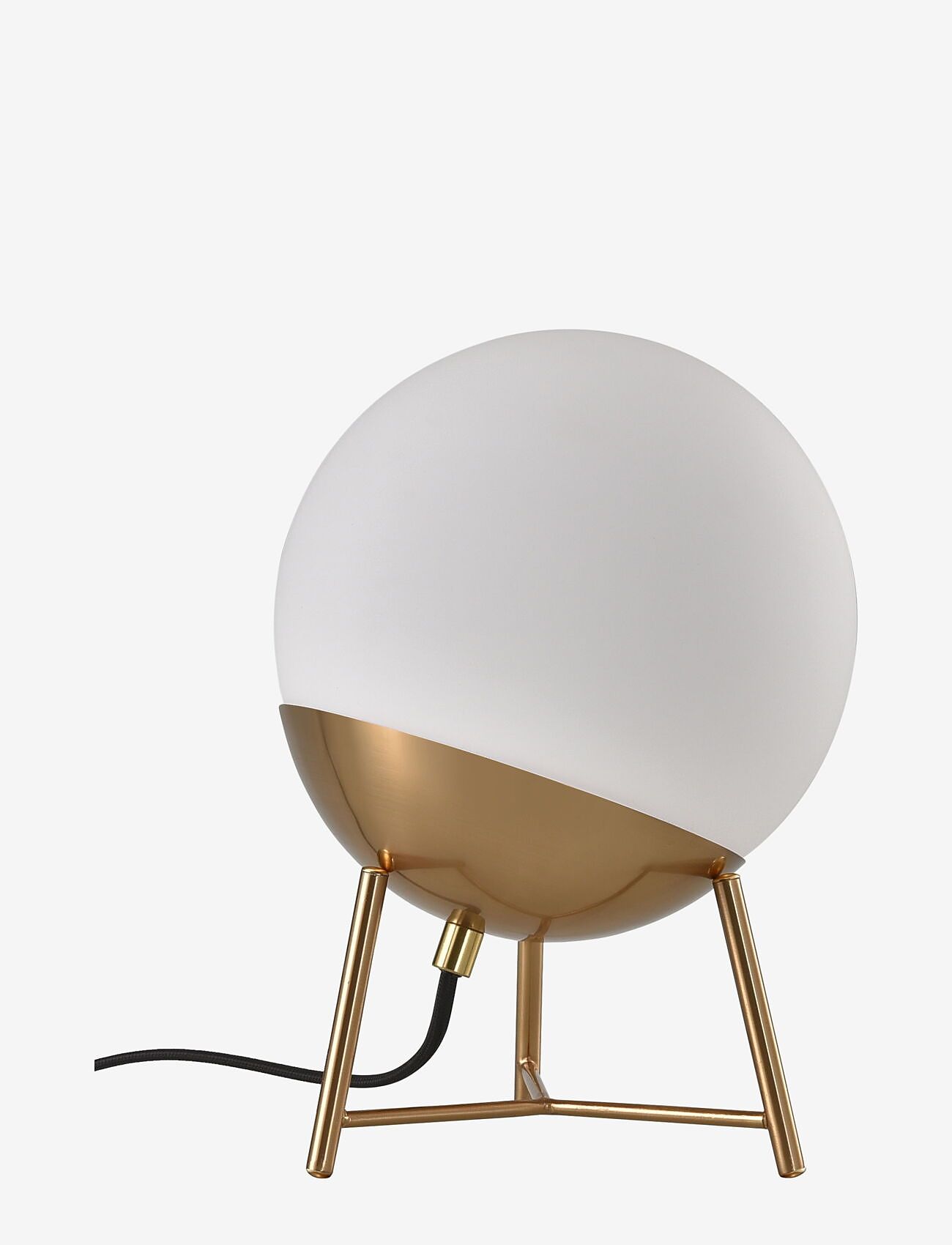House Nordic - Kari - Table lamp, white glass, brass colored socket and legs, ball shaped, Ø20 cm - køb efter pris - brass - 0