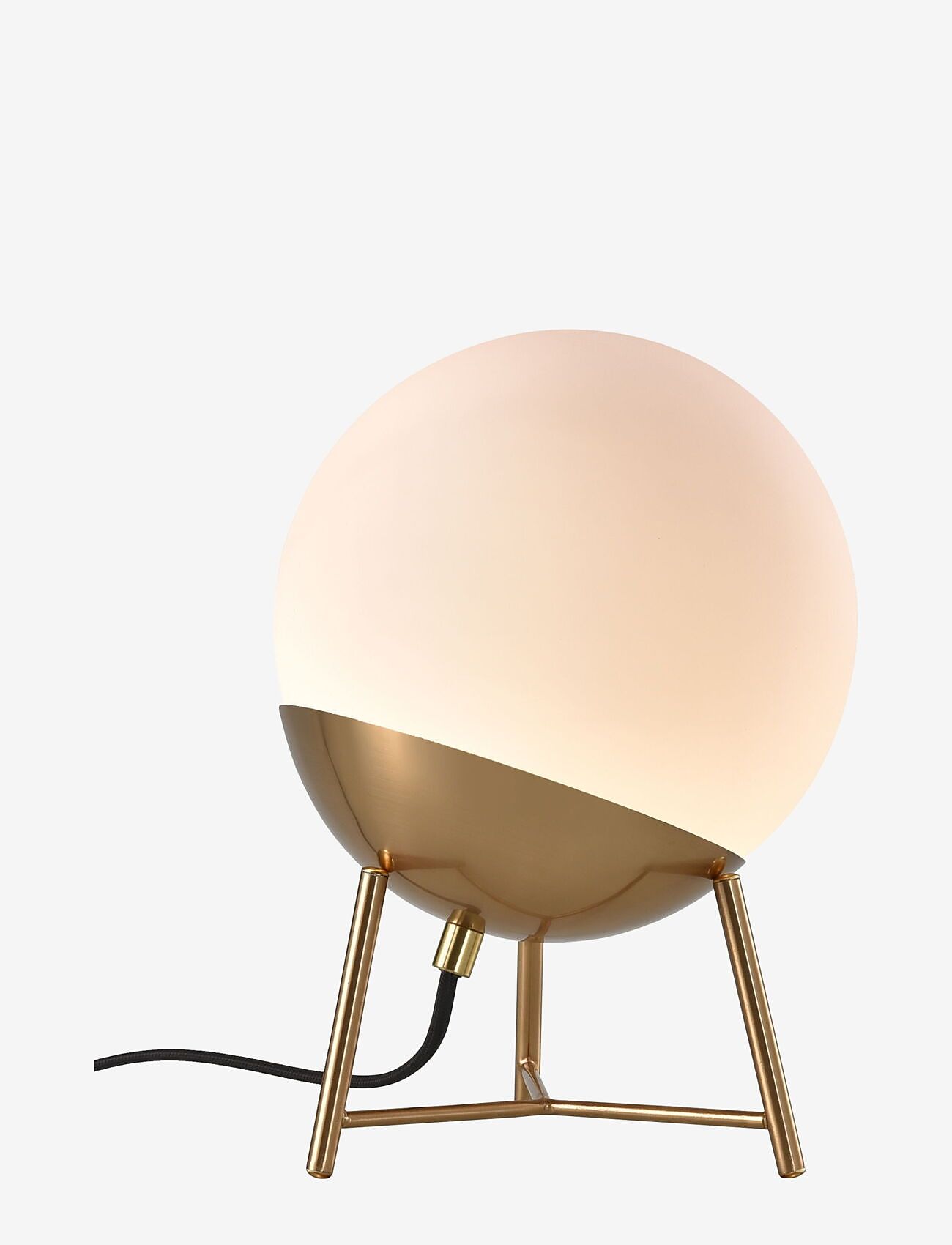 House Nordic - Kari - Table lamp, white glass, brass colored socket and legs, ball shaped, Ø20 cm - køb efter pris - brass - 1