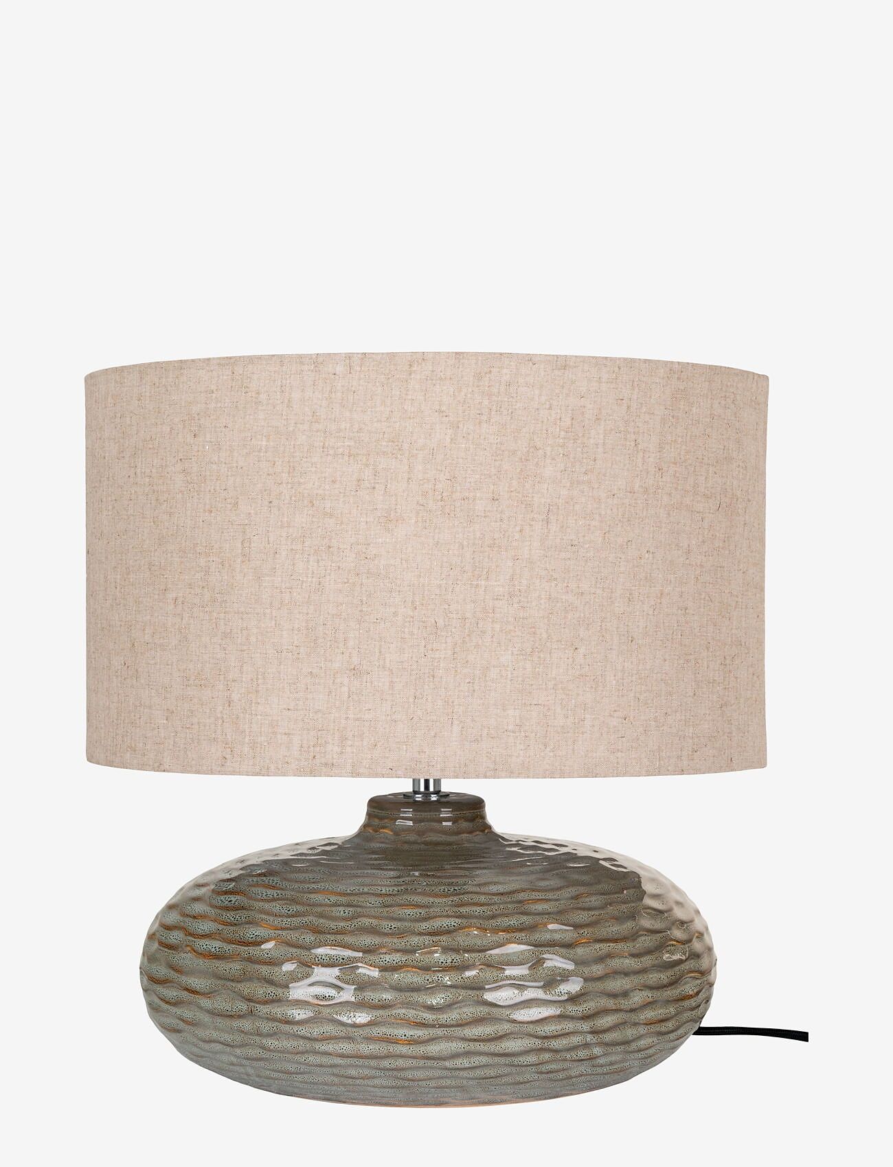 House Nordic - Misa - Table Lamp, green ceramic with lampshade - galda lampas - green - 2