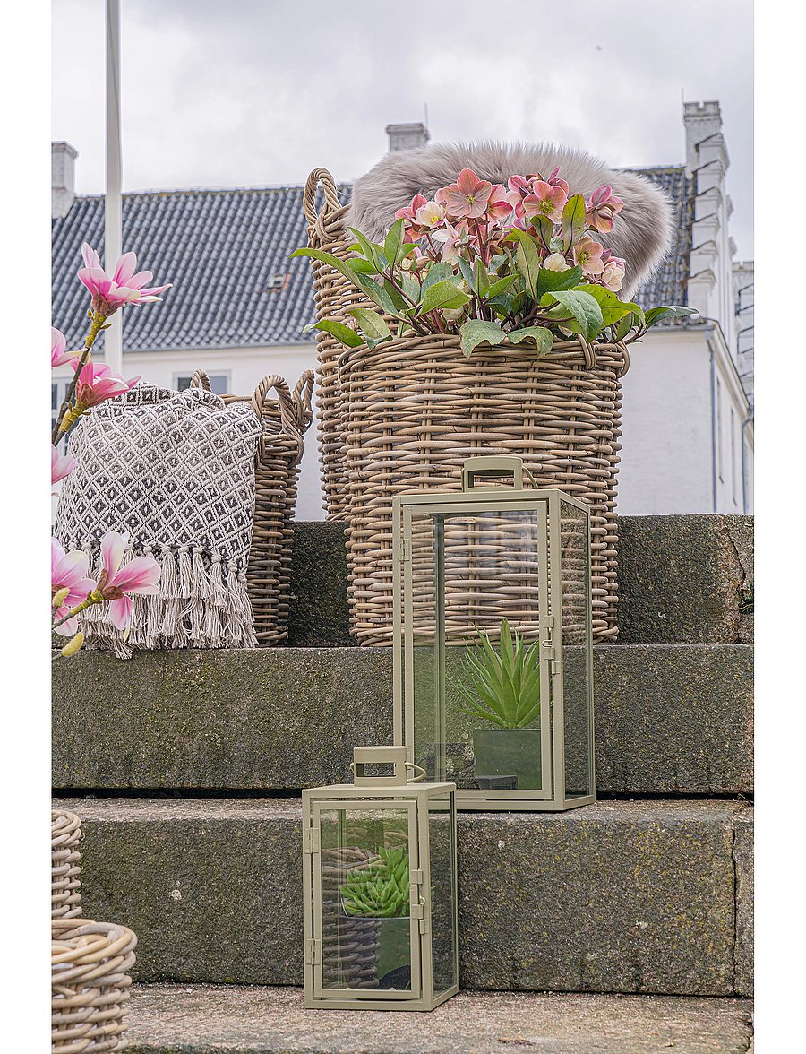 House Nordic - Alva - Lanterns, metal/glass, green, set of 2 - laternad - green - 0
