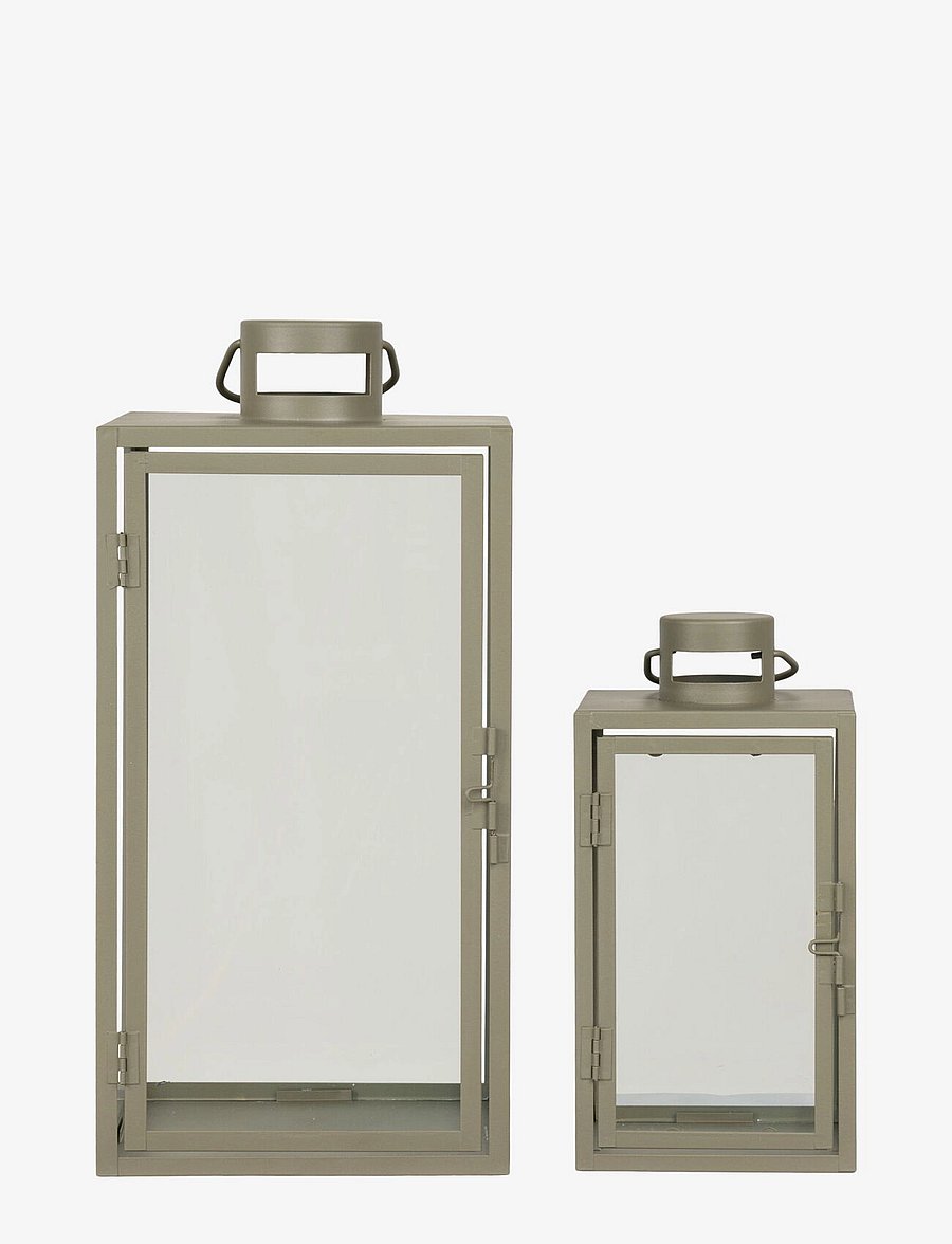 House Nordic - Alva - Lanterns, metal/glass, green, set of 2 - laternad - green - 4