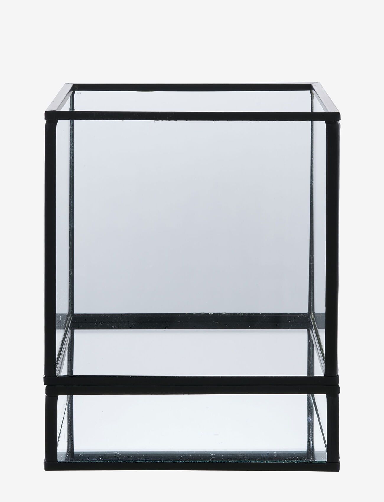 House Nordic - Inga - Hurricane candle holder, black, metal/glass, 12x15 cm - laternen - black - 1