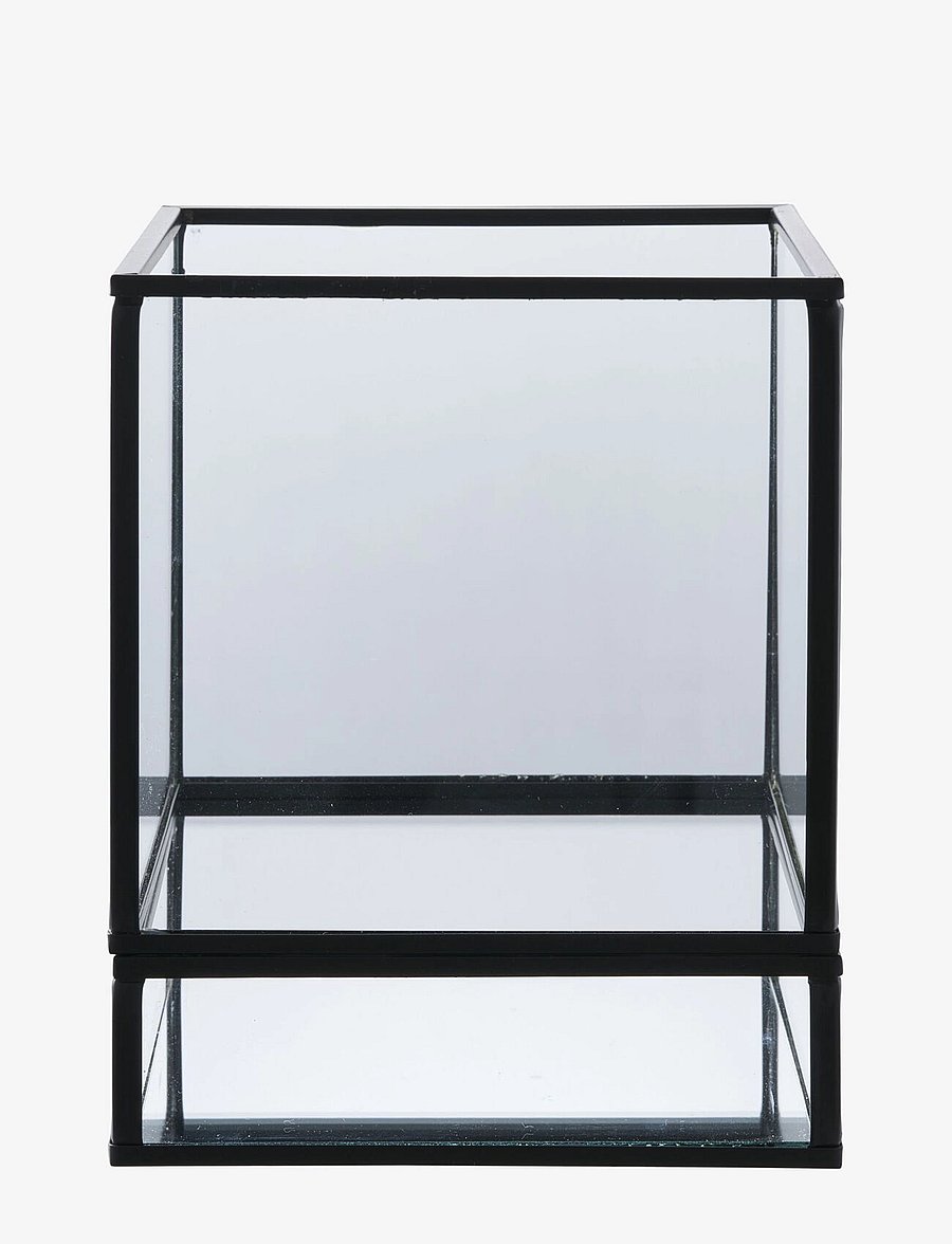 House Nordic - Inga - Hurricane candle holder, black, metal/glass, 12x15 cm - laternad - black - 1