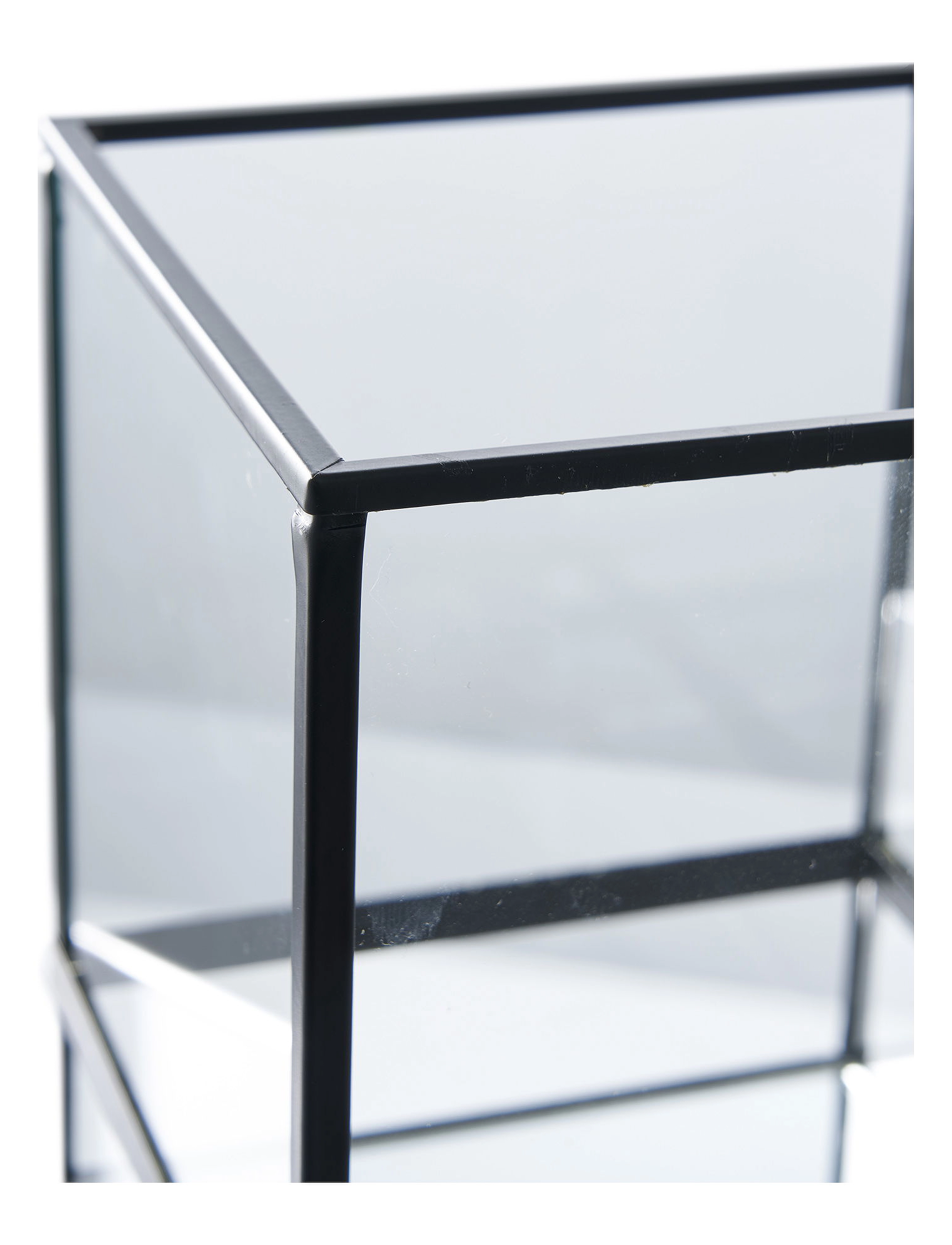 House Nordic - Inga - Hurricane candle holder, black, metal/glass, 12x15 cm - laveste priser - black - 2