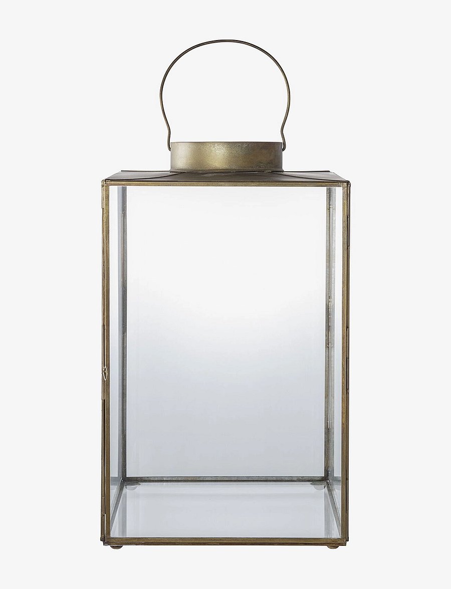 House Nordic - Lene - Lantern, metal/glass, antique brass look - laternad - antique brass look - 1