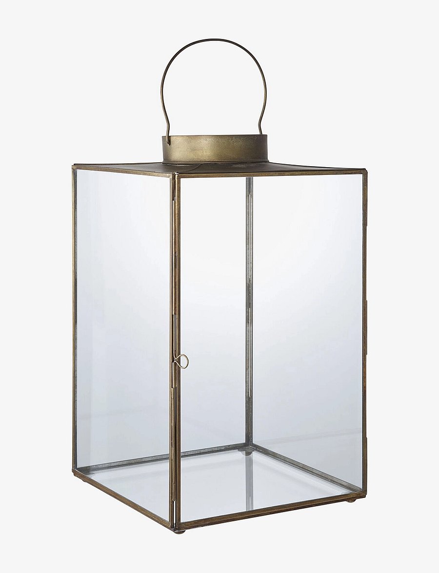 House Nordic - Lene - Lantern, metal/glass, antique brass look - laternad - antique brass look - 2