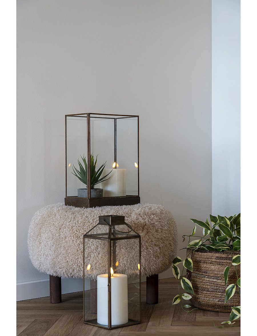 House Nordic - Oline - Lantern, metal/glass, antique brass look - laternen - antique brass look - 3
