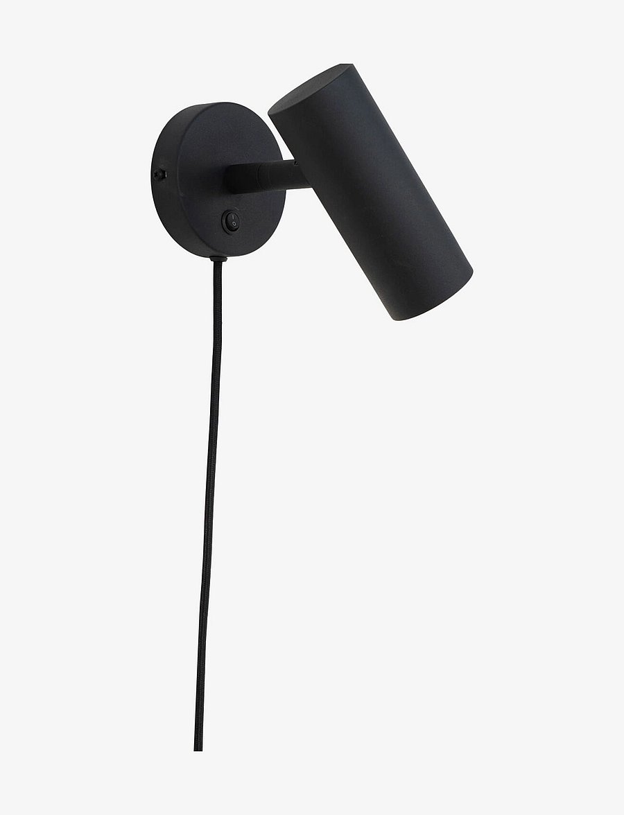 House Nordic - Nida - Lamp, black, 190 cm fabric cord - wandleuchten - black - 1