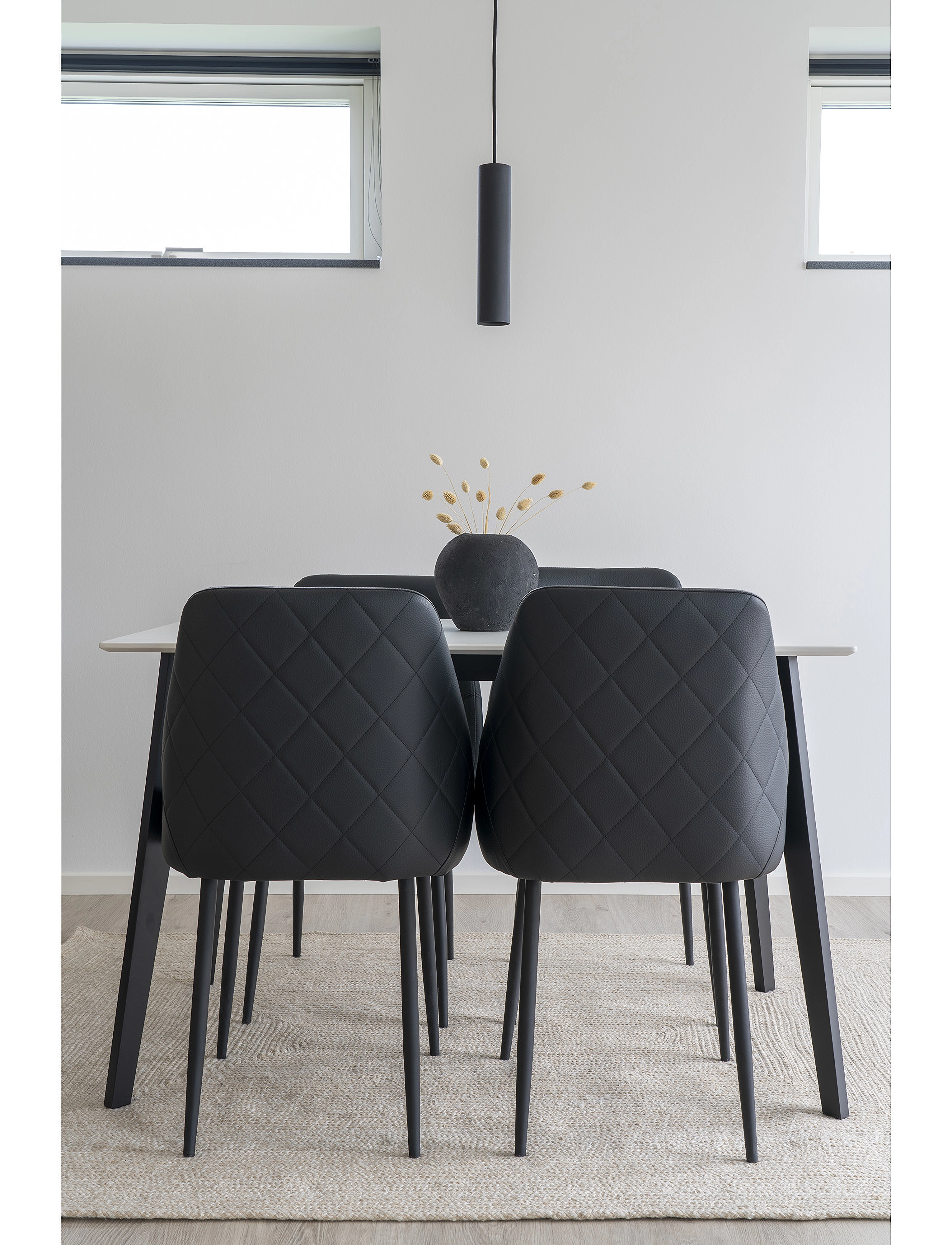House Nordic Nida Lamp, Black, 120 Cm Fabric Cord, 28X6X6 cm, Ceiling Lamps, Schwarz - Pendant Homeware