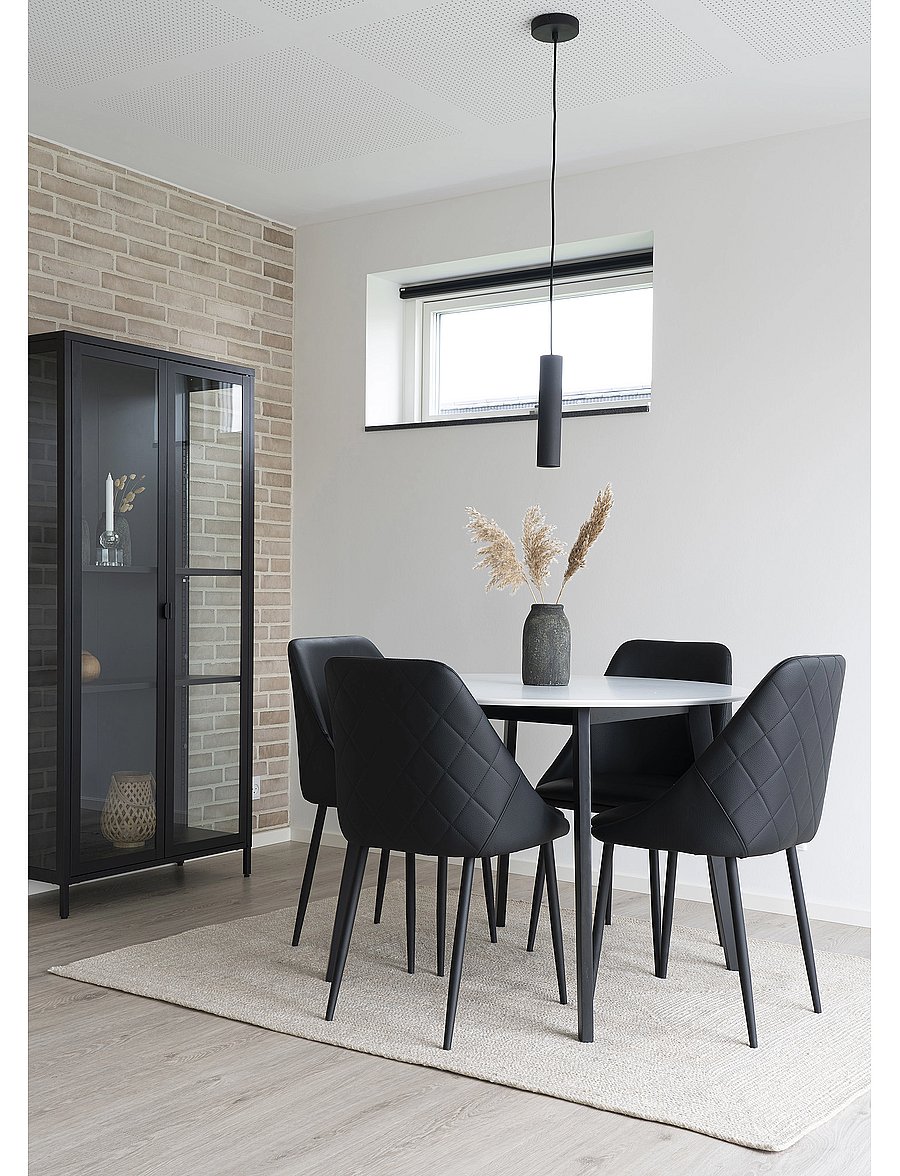 House Nordic - Nida - Lamp, black, 120 cm fabric cord - lampy wiszące - black - 4