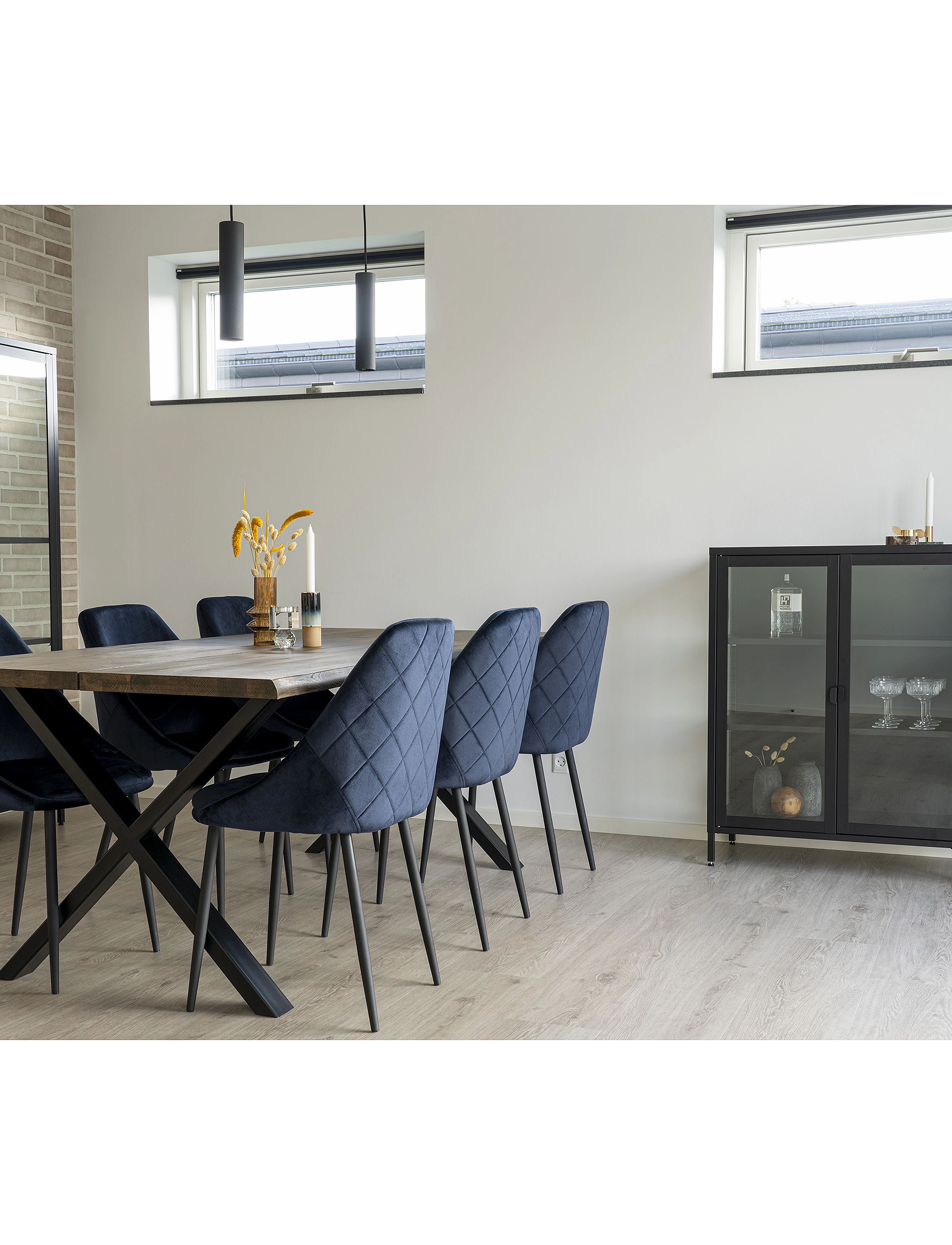 House Nordic - Nida - Lamp, black, 120 cm fabric cord - pendler - black - 4