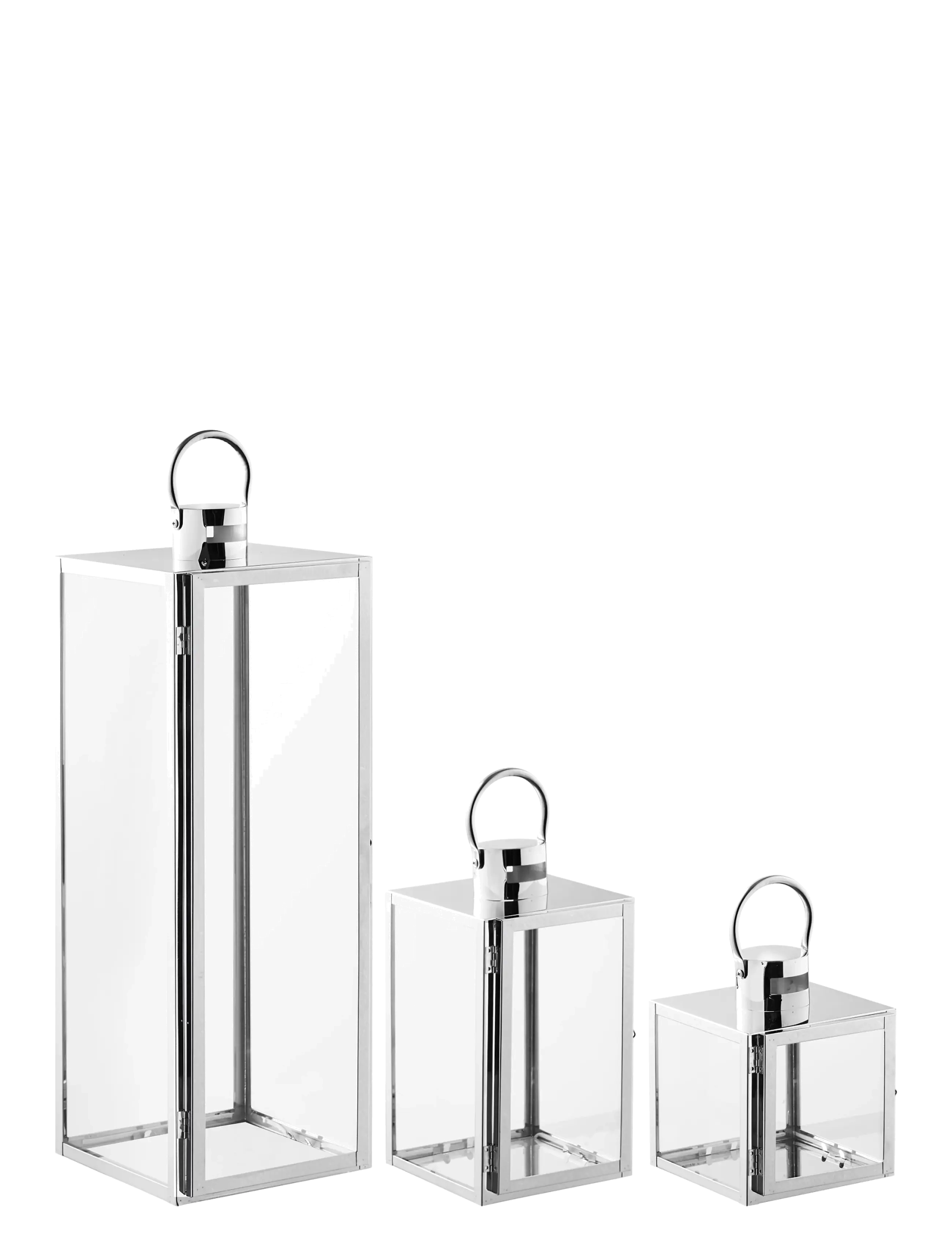 House Nordic Pola - Lanterns, glass/metal, set of 3 - Udendørsbelysning - SILVER / silver