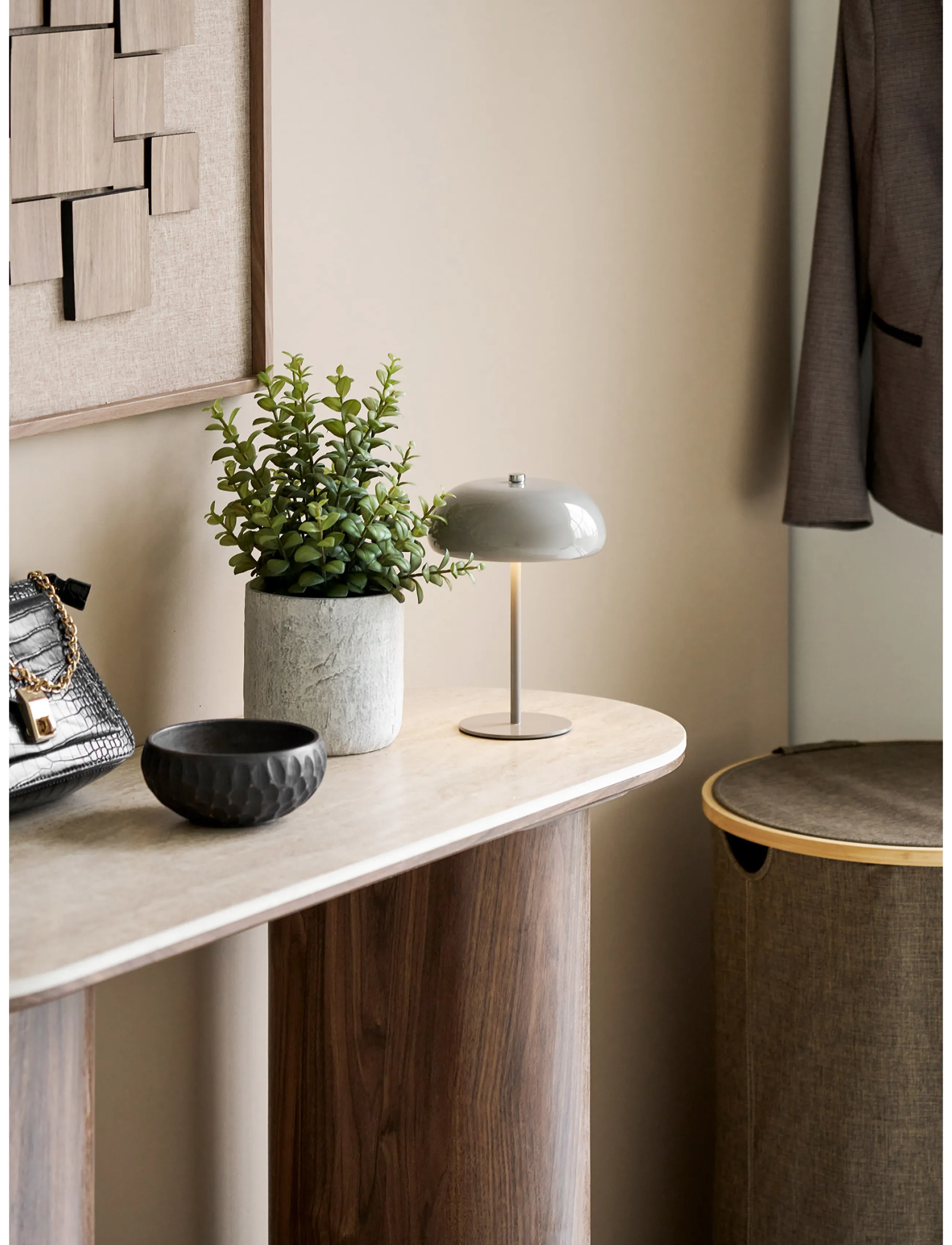 House Nordic - Maren - Table lamp, rechargeable, metal - portable lamps - taupe - 2