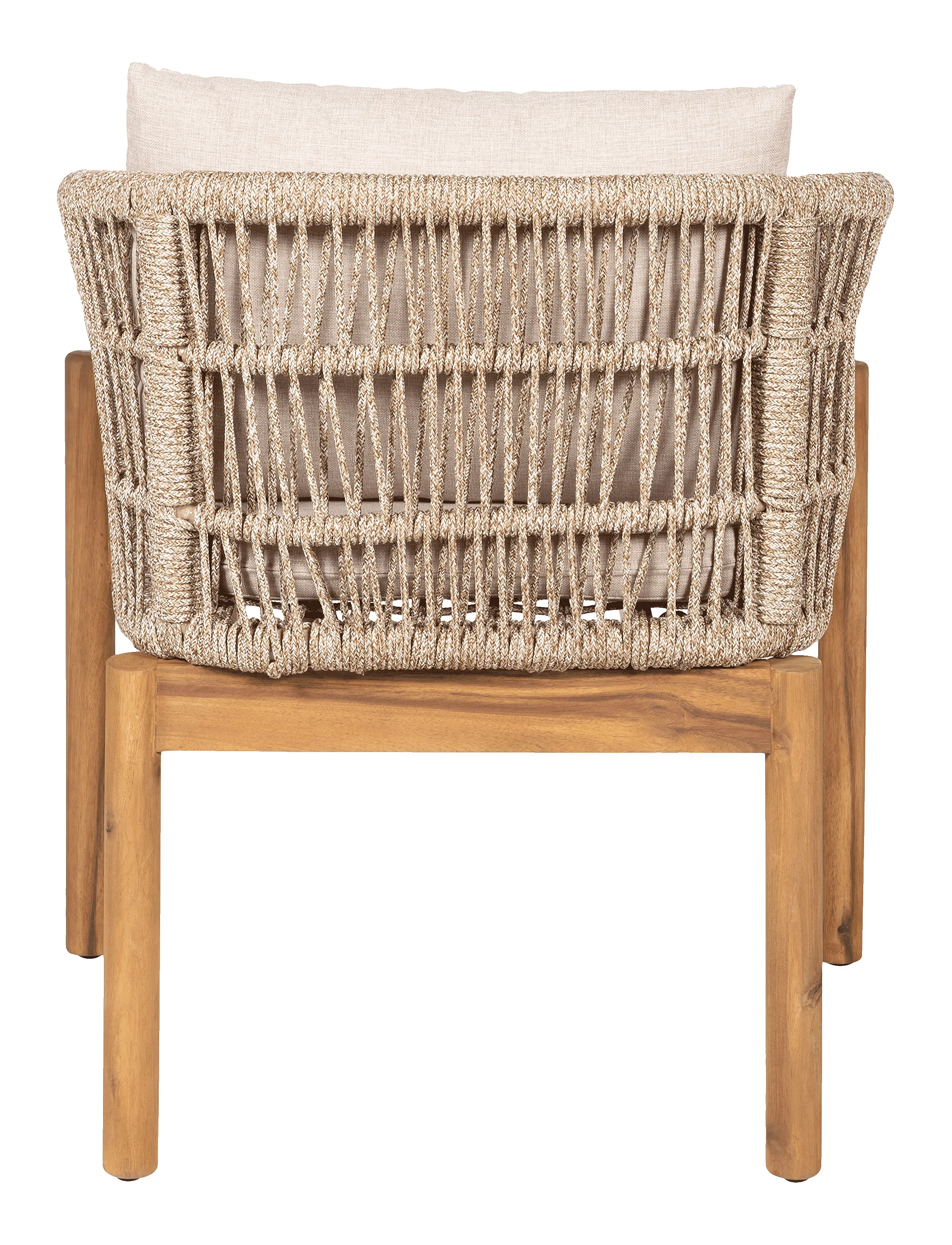 House Nordic - Alba - Dining chair, acacia, beige, incl. cushion - brown / beige - 4