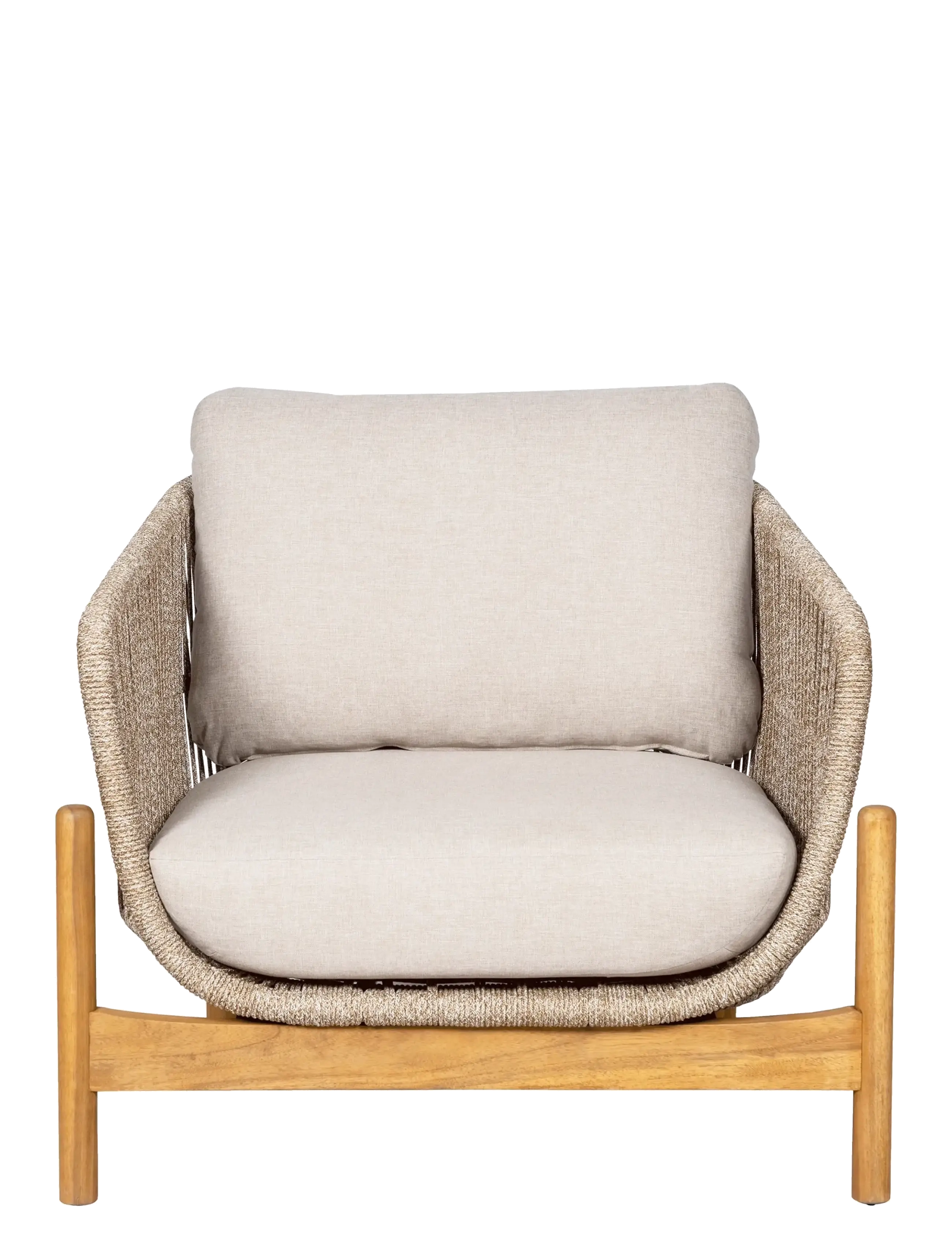 House Nordic - Alba - Lounge chair, acacia, beige, incl. cushion - brown / beige - 2