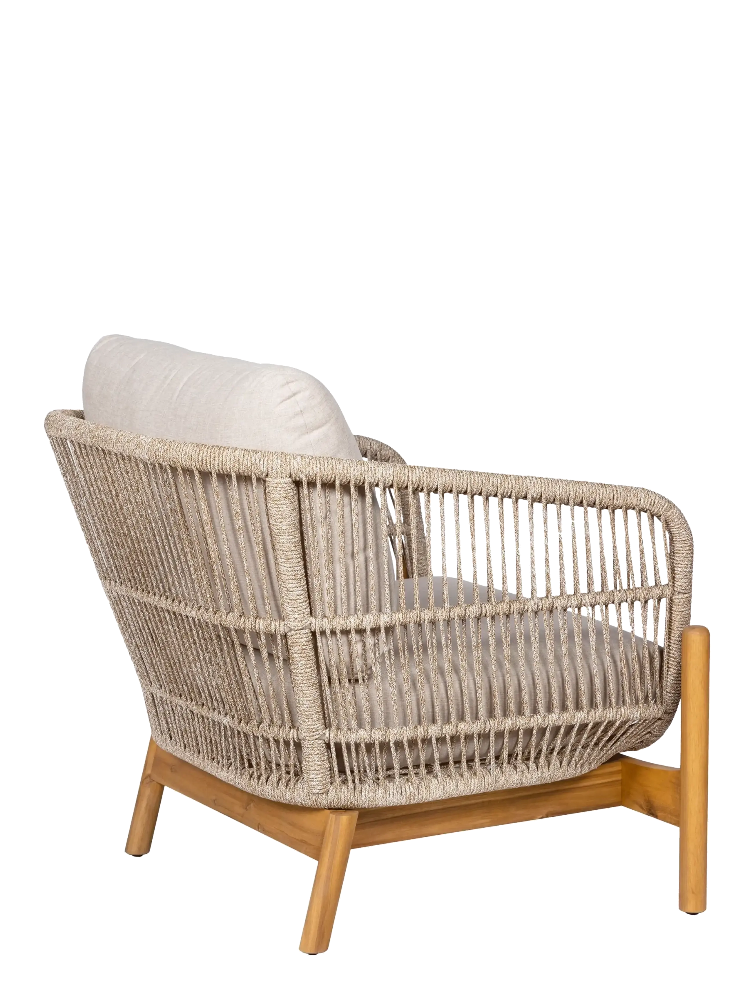 House Nordic - Alba - Lounge chair, acacia, beige, incl. cushion - brown / beige - 4
