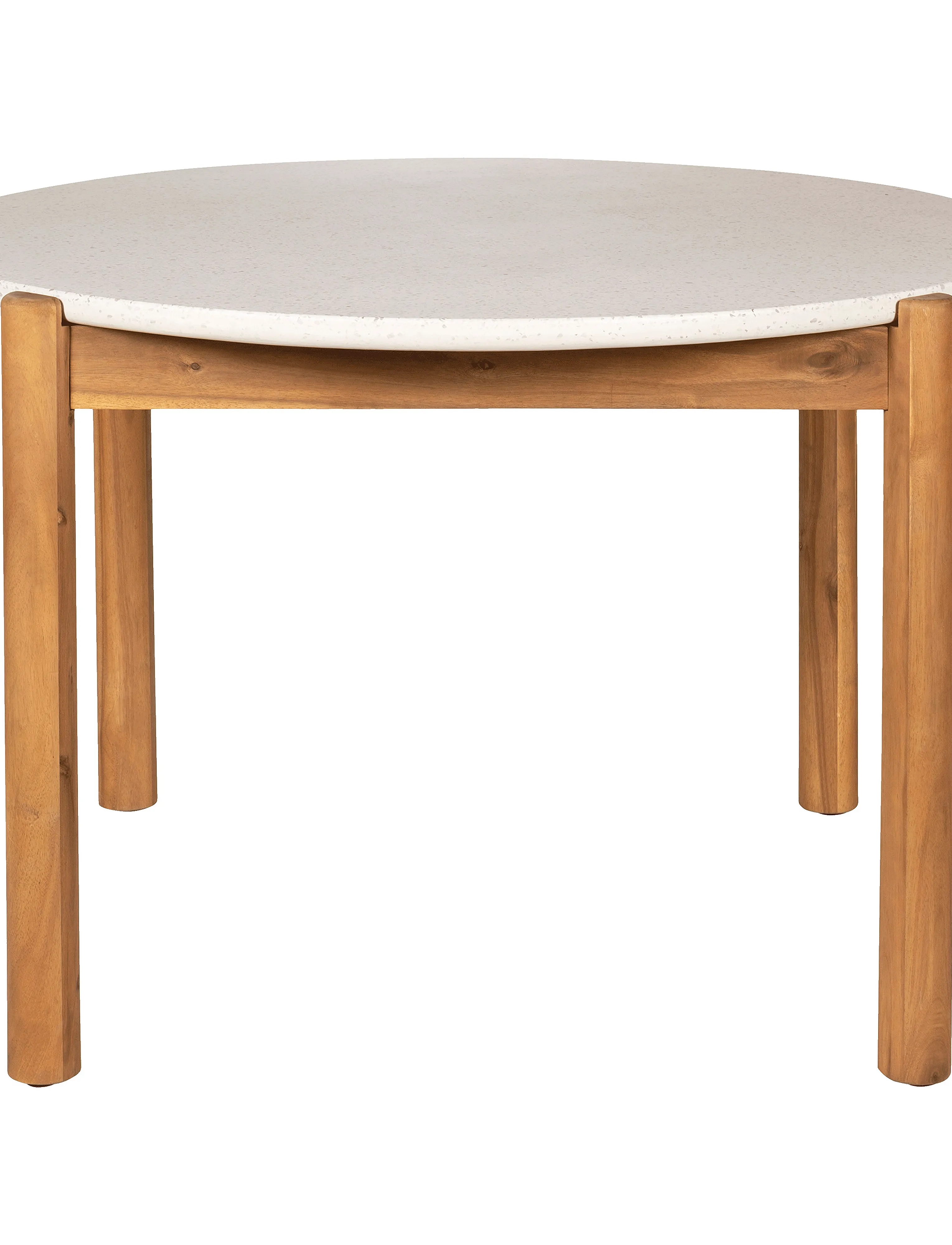 House Nordic Alba - Dining Table, Acacia/Terazzo, Natural, Ø120X76 cm, Ø 120 cm, White, Udendørs Miljø > Udendørs Borde, Unisex