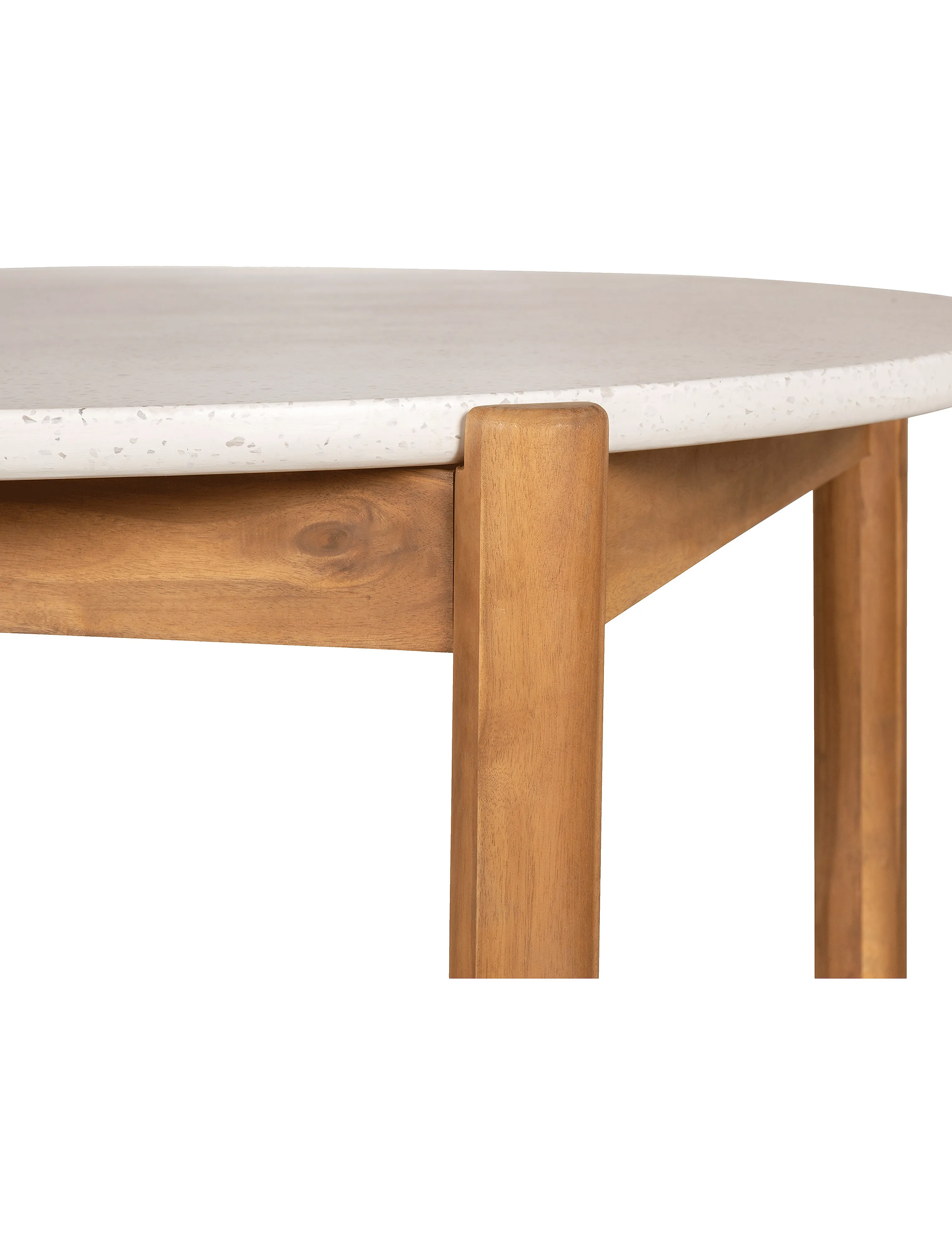 House Nordic - Alba - Dining table, acacia/terazzo, natural, ø120x76 cm - møbler - natural / white - 3
