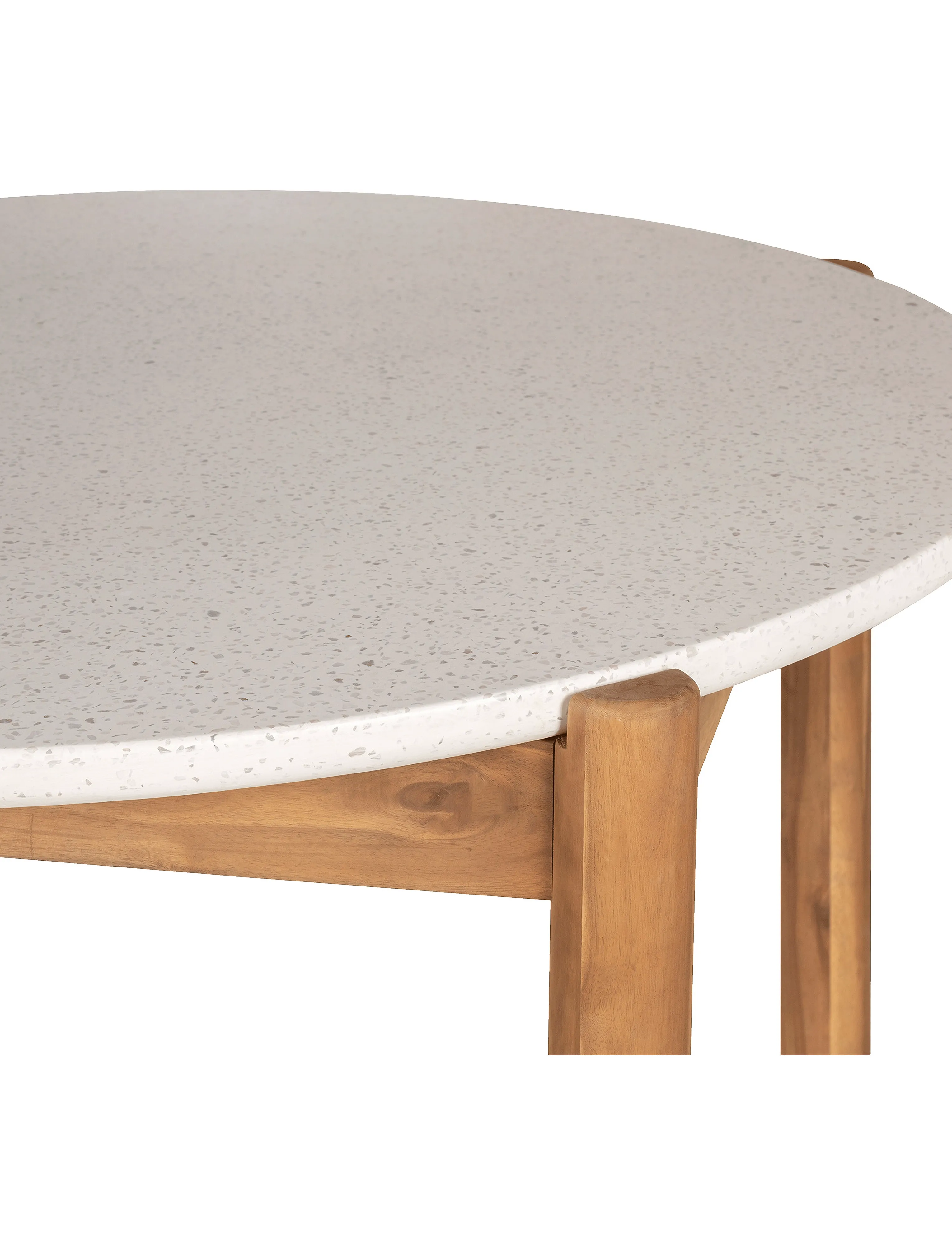 House Nordic - Alba - Dining table, acacia/terazzo, natural, ø120x76 cm - møbler - natural / white - 4