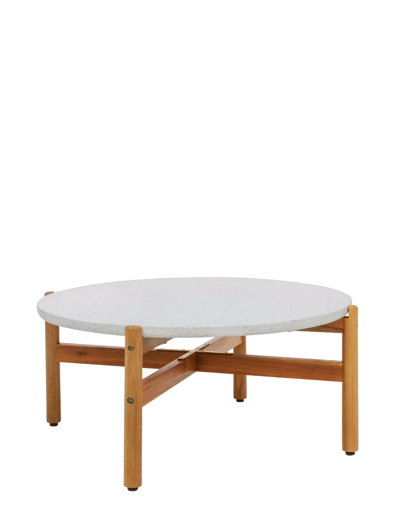 House Nordic Alba - Coffee table, acacia/terazzo, natural, ø84,5x38,5 cm - Bord - NATURAL / WHITE / white