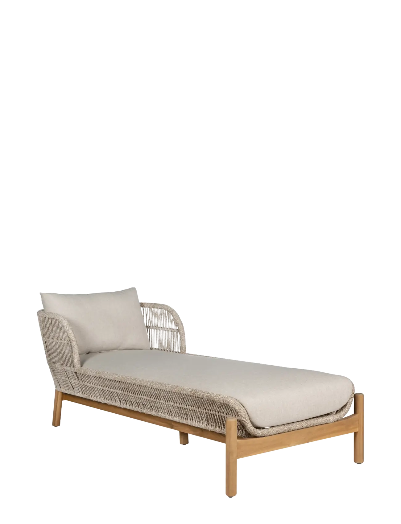House Nordic Alba - Sun lounger, acacia, beige, incl. cushions - Havemøbler - BROWN / BEIGE / beige