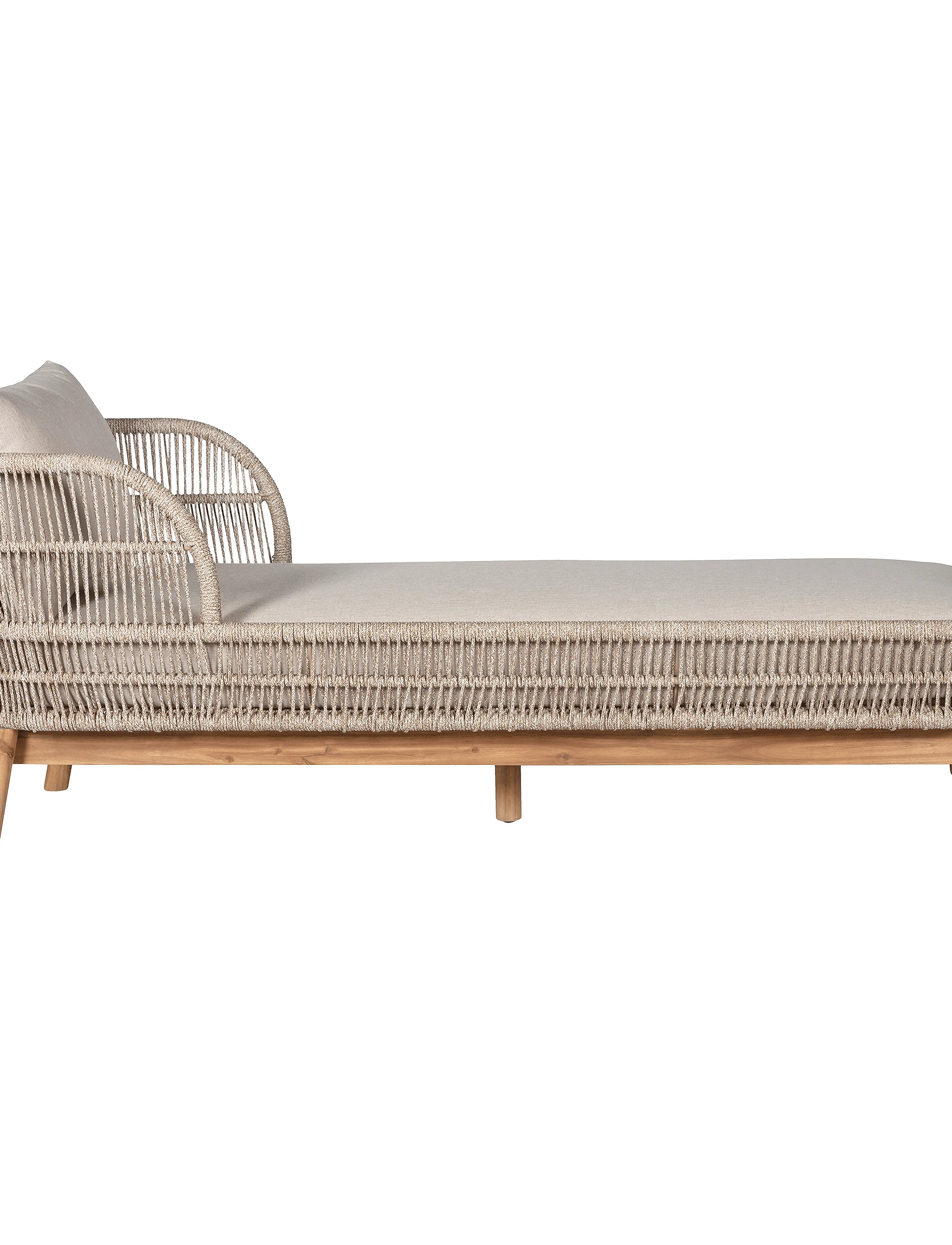 House Nordic - Alba - Sun lounger, acacia, beige, incl. cushions - brown / beige - 0