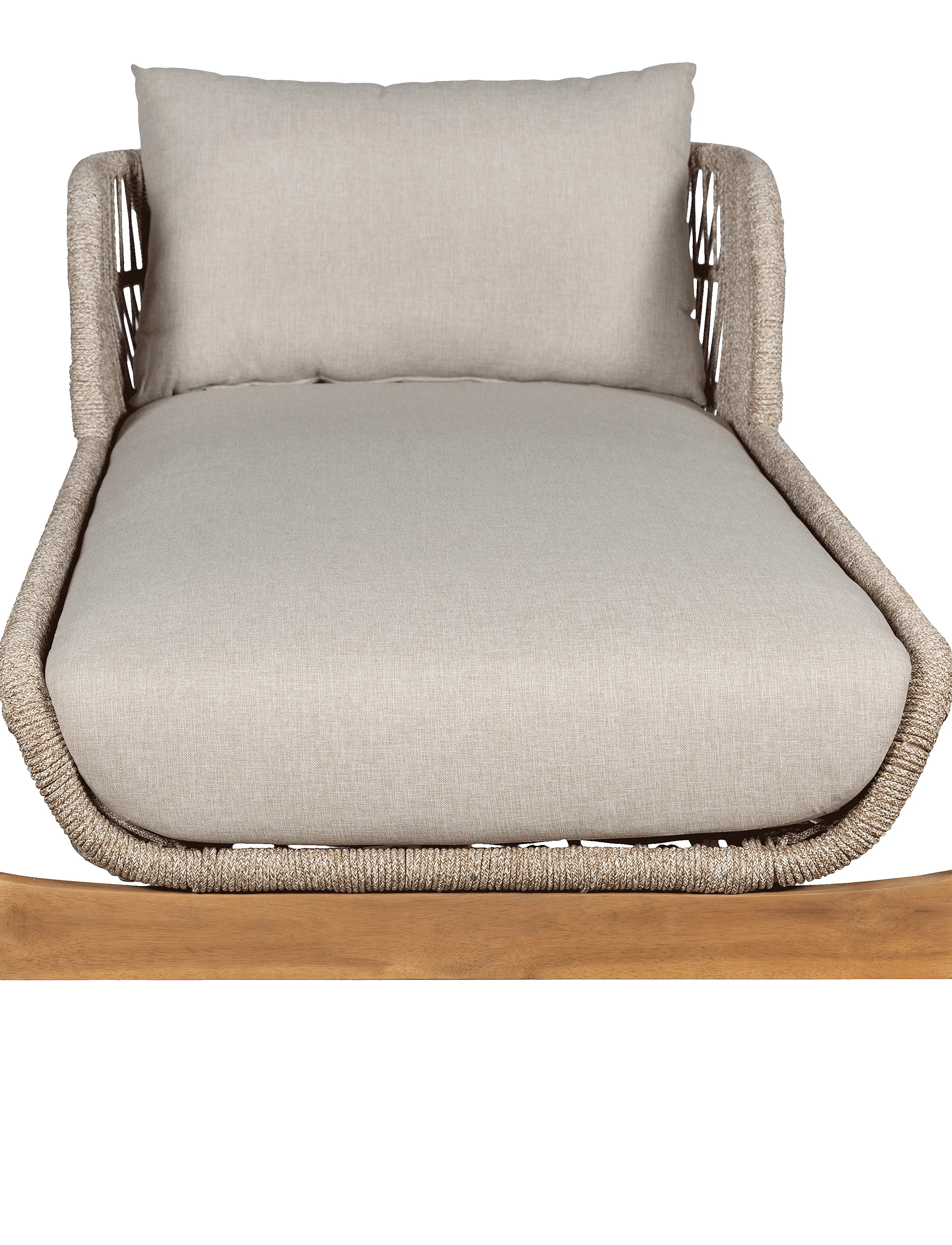 House Nordic - Alba - Sun lounger, acacia, beige, incl. cushions - brown / beige - 2