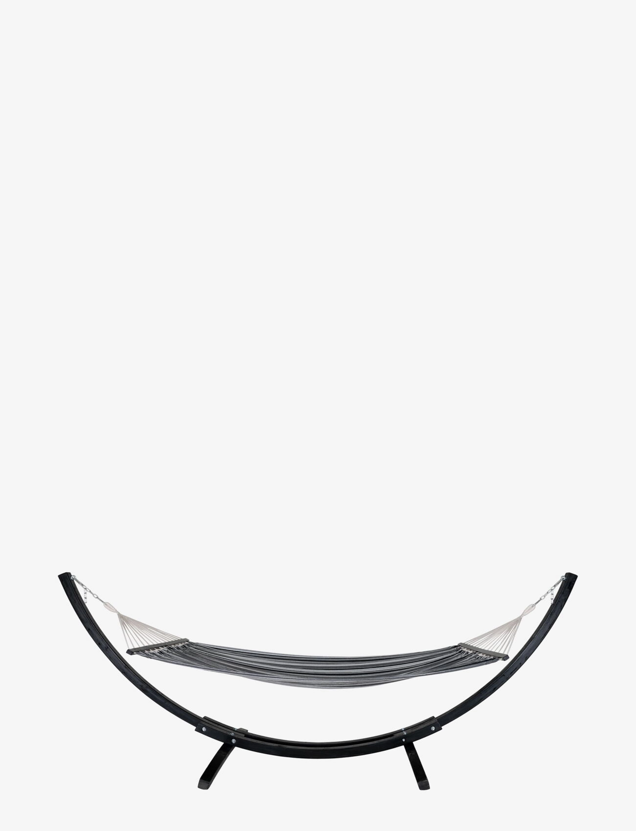 House Nordic - Nira - Hammock on wooden stand, larch, polyester/cotton, black/grey/white - møbler - grey / black - 2