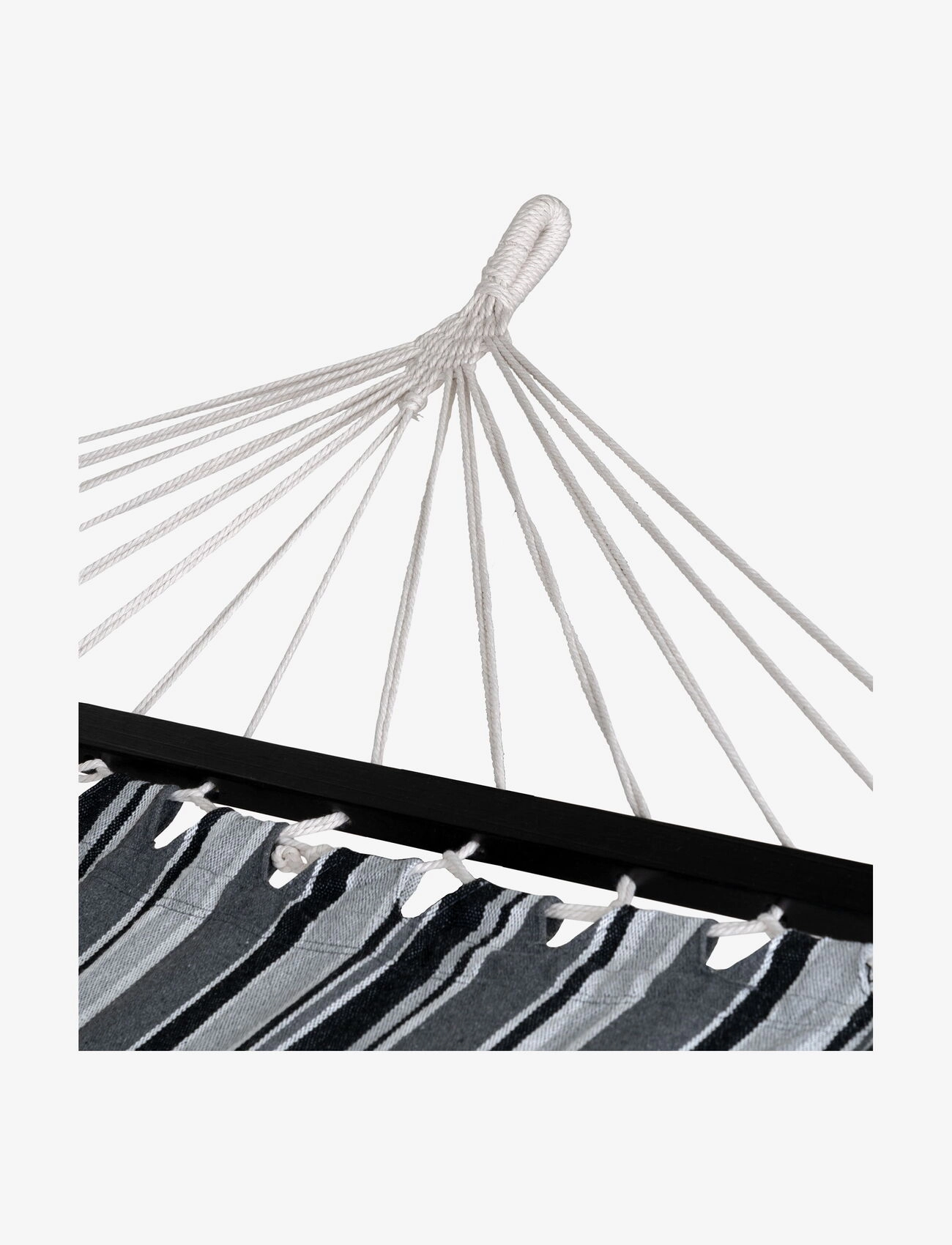 House Nordic - Teni - Hammock, polyester/cotton, larch, black/grey/white - meubles - grey / black - 3