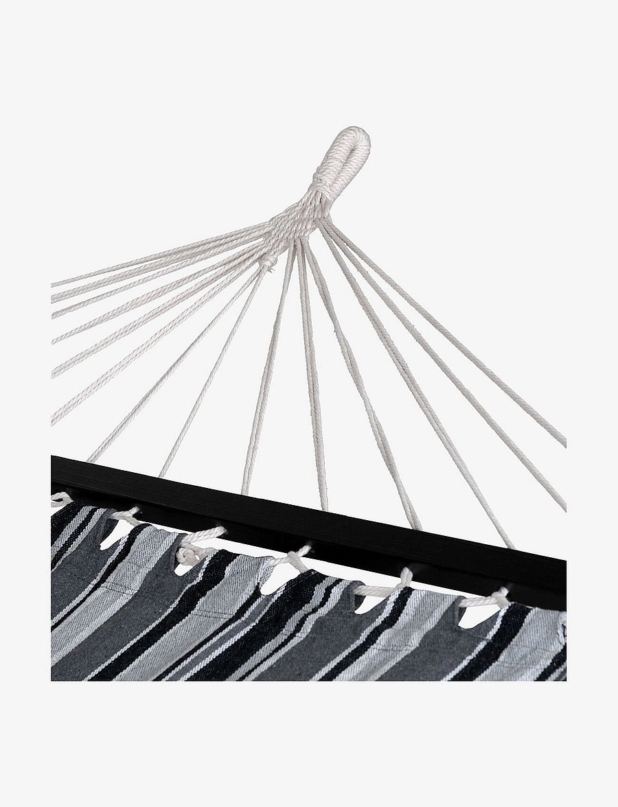 House Nordic - Teni - Hammock, polyester/cotton, larch, black/grey/white - meubles - grey / black - 3