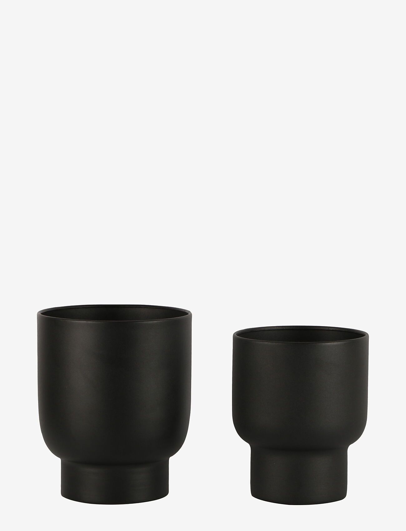 House Nordic - Liv - Flowerpots, metal, black, set of 2 - krukor - black - 2