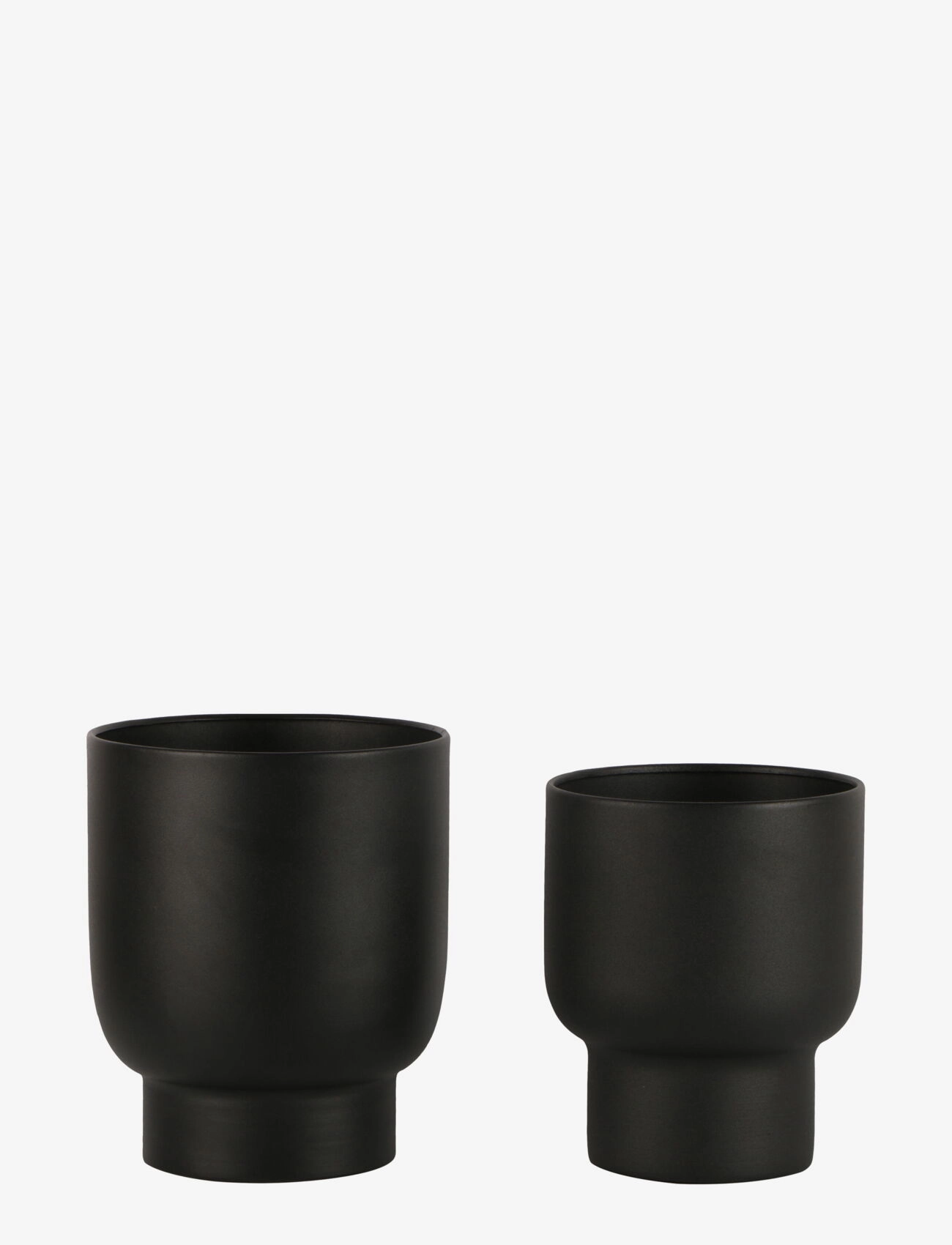 House Nordic - Liv - Flowerpots, metal, black, set of 2 - blumentöpfe - black - 2