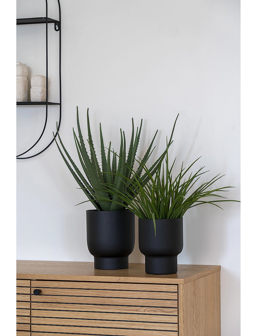 House Nordic - Liv - Flowerpots, metal, black, set of 2 - puķu podi - black - 5