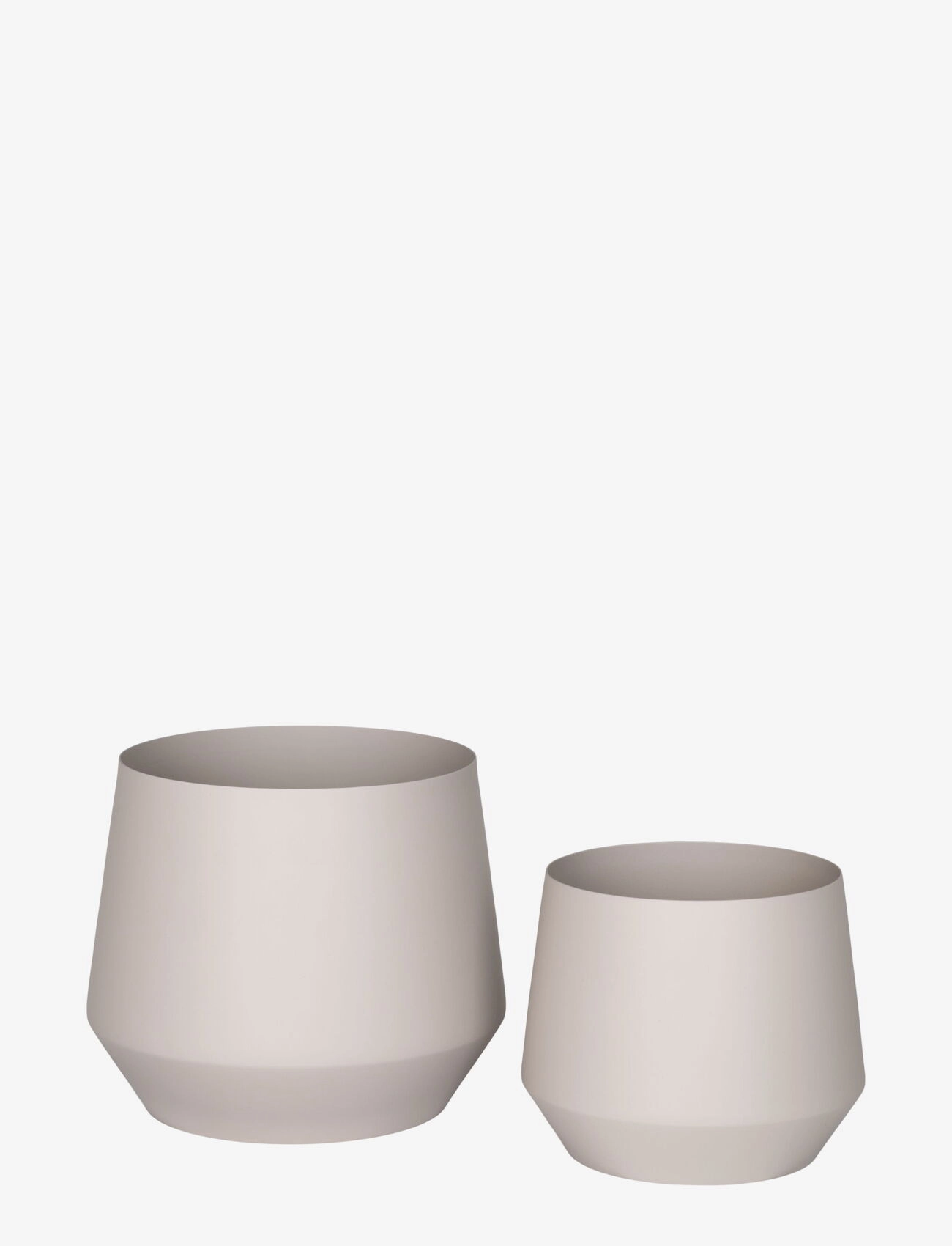 House Nordic Berit Flowerpot, Steel, Sand, Set Of 2, Flower Pots, Hvid, Str: 21X25X25CM