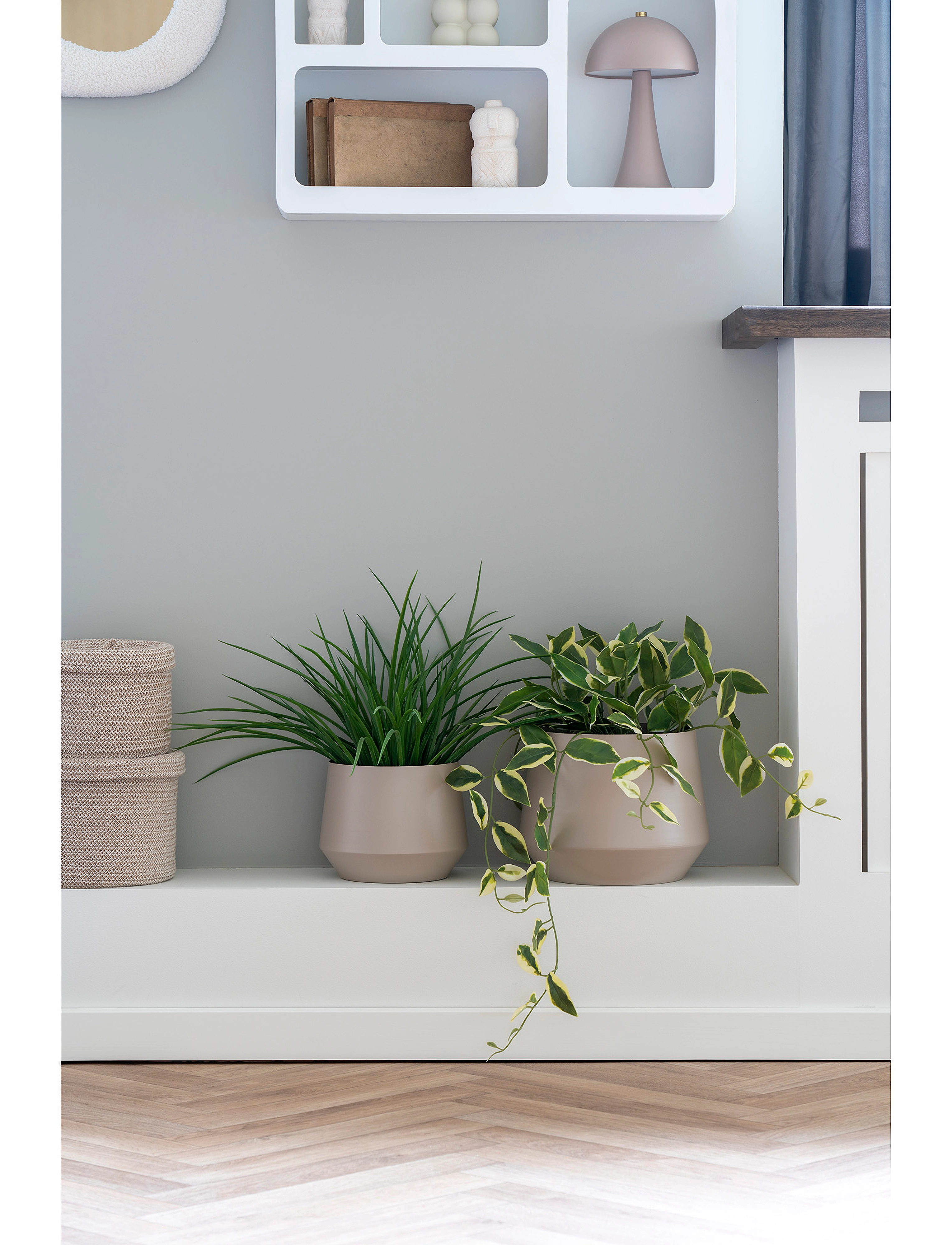 House Nordic Berit Flowerpot, Steel, Sand, Set Of 2, 21X25X25 cm, Decoration, Weiß - Flower Pots, Homeware