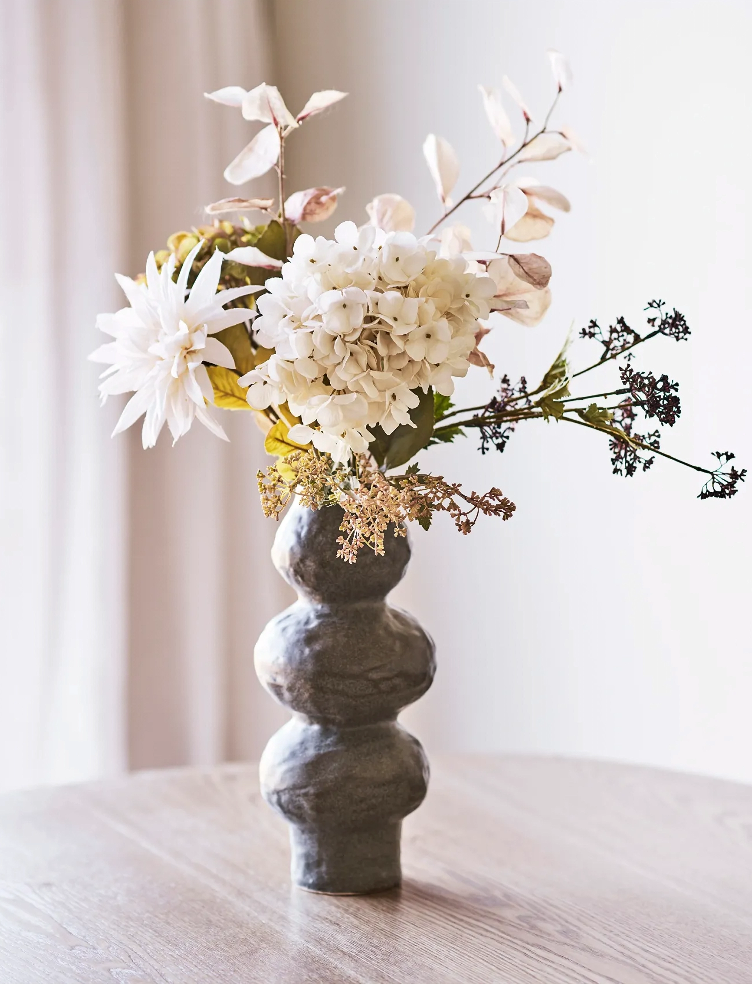 House Nordic Runa Hydrangea Bouquet, Artificial Flowers, Mix, 67 cm, Decoration, Mehrfarbig/gemustert - Dried & Fake Homeware