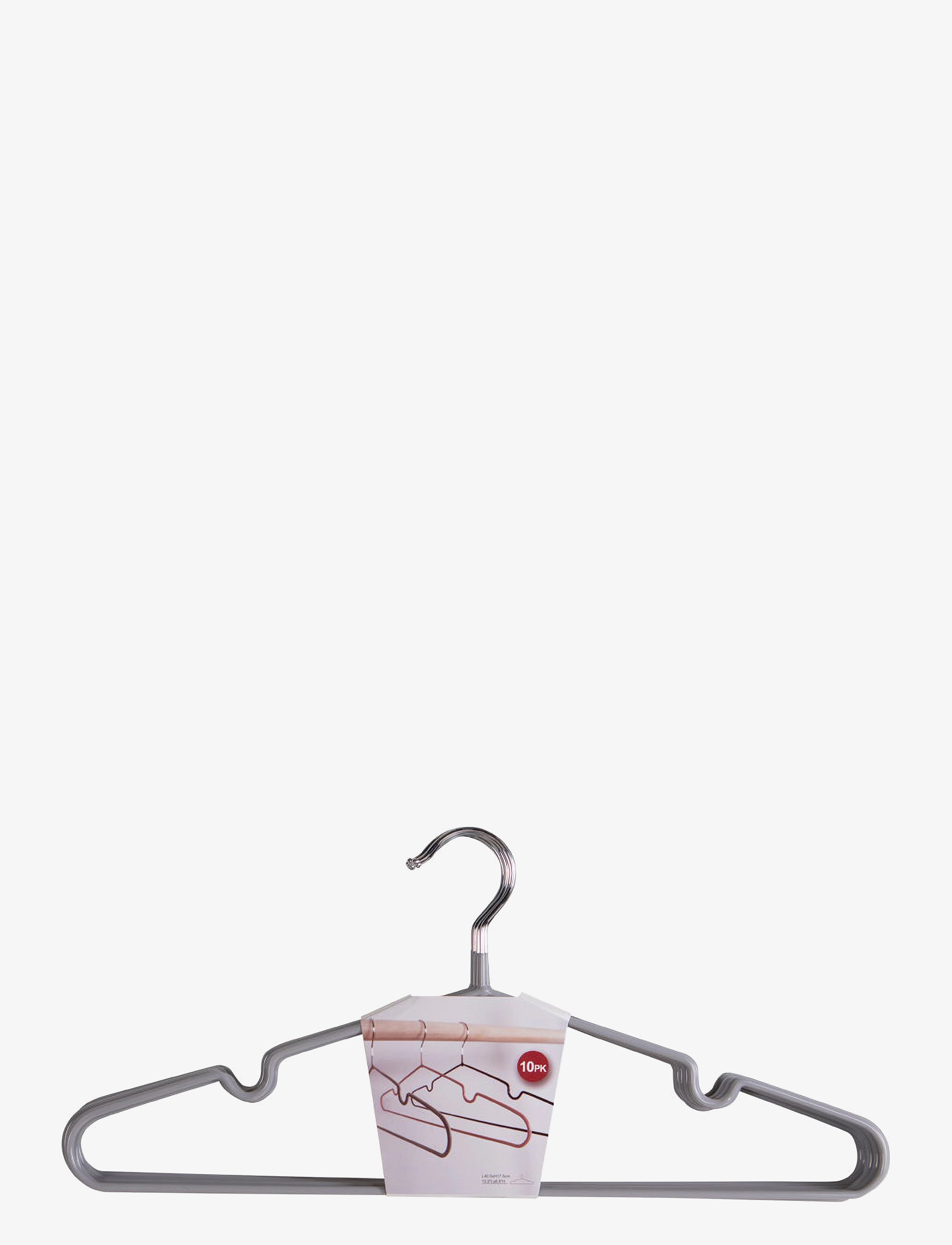 House Nordic Hilda Metal Hangers With Grey Coating, Set Of 10, Hangers, Grå, Str: ONE SIZE