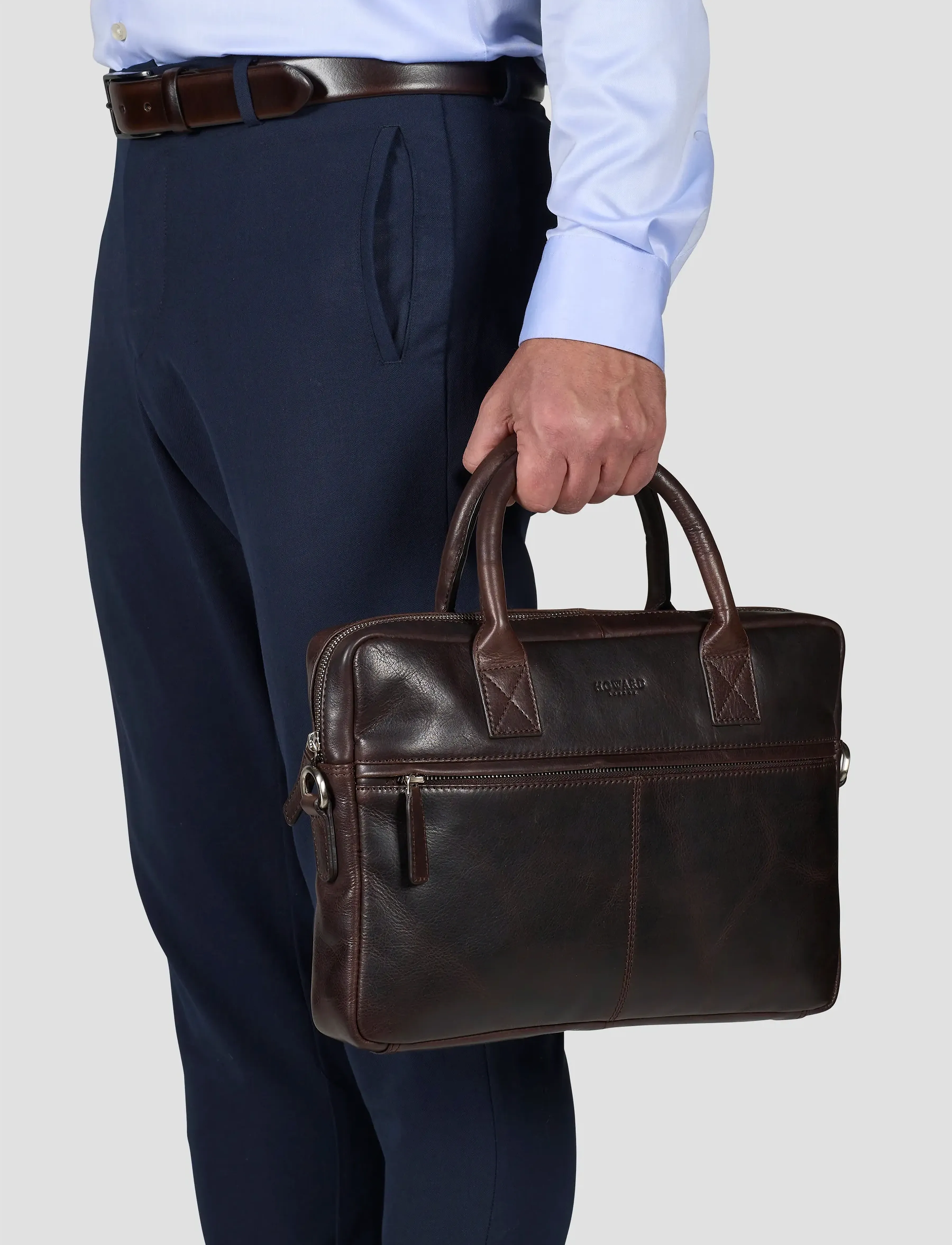 Howard London Laptop Bag Evan, One Size, Bags, Braun - Computer Männerswear
