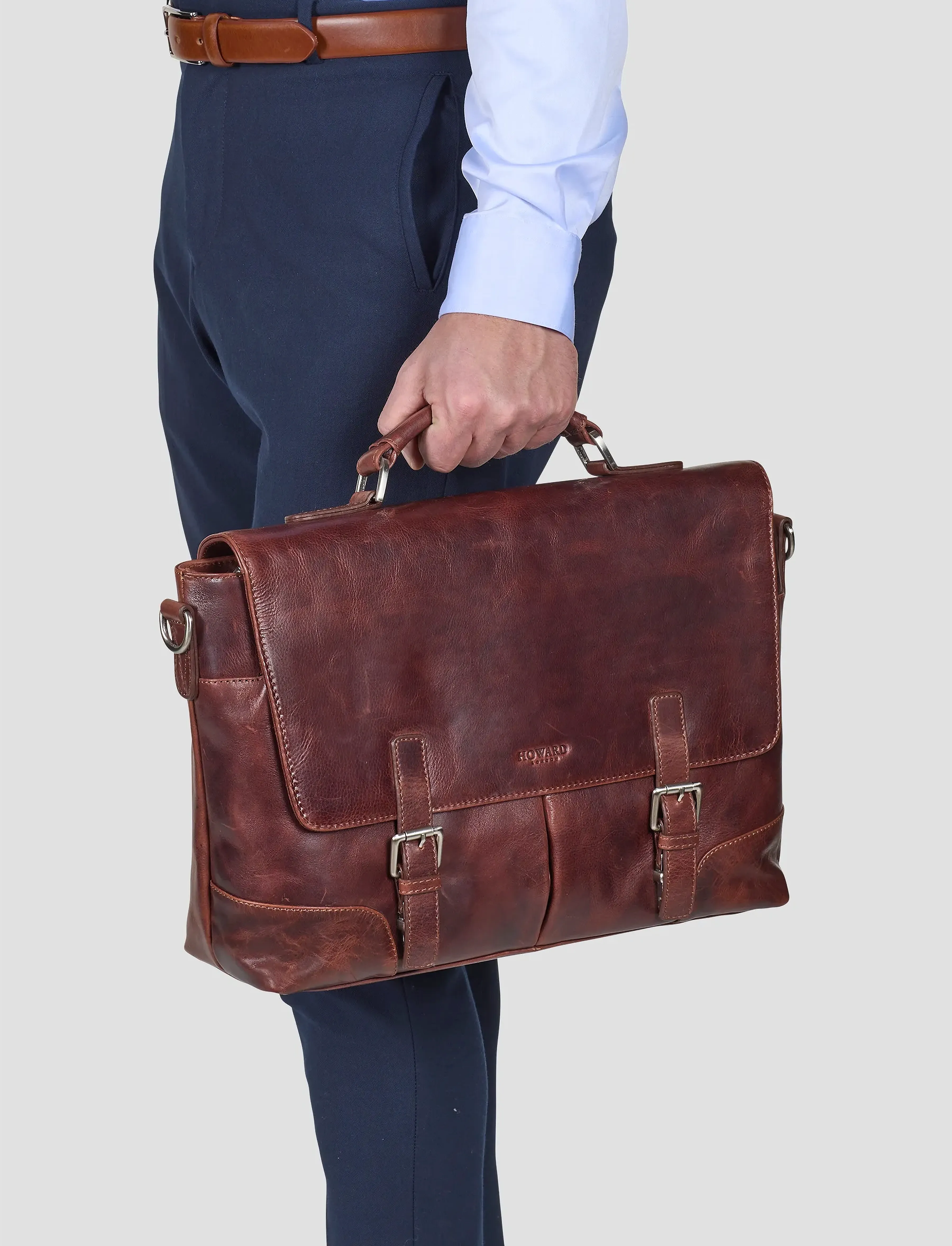 Howard London Briefcase Bag James, One Size, Bags, Braun - Briefcases, Männerswear
