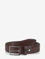 Leather Belt Charles - DARK BROWN