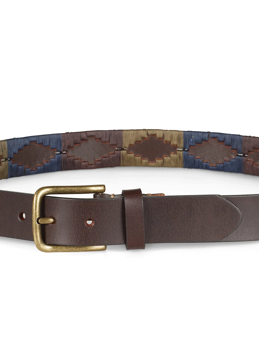 Howard London - Hudson Polo Belt - klassische gürtel - brown / blue - 2