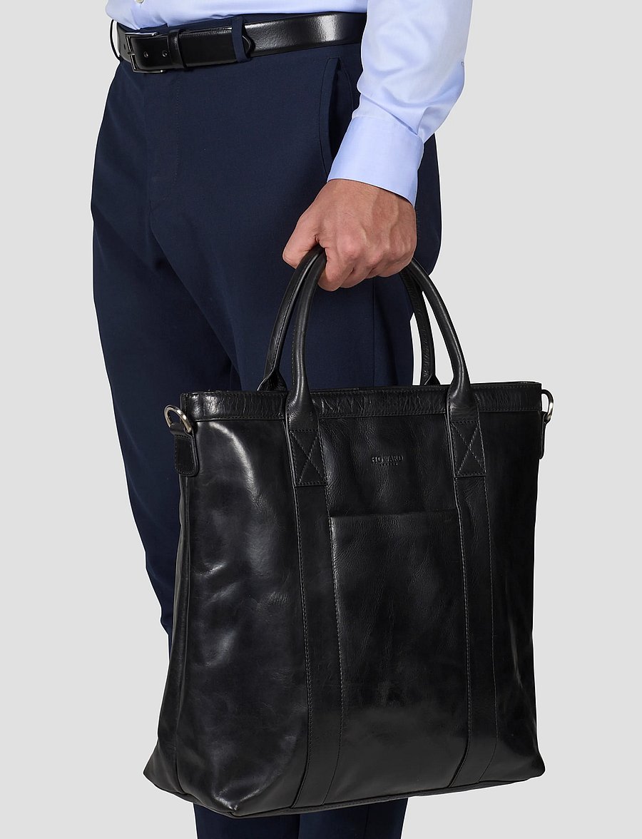 Howard London - Tote Bag Brian Leather - shoppa efter tillfälle - black - 0