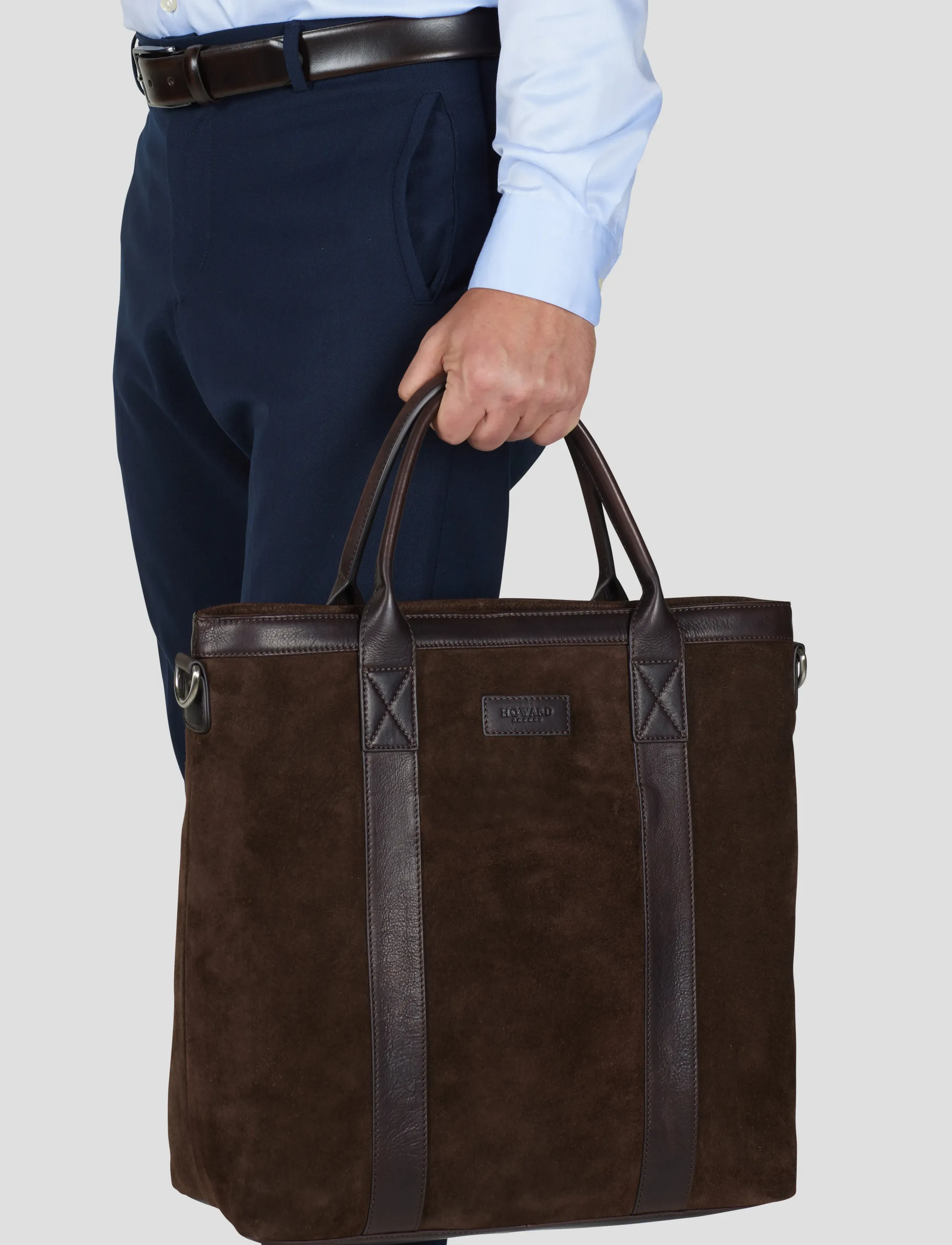 Howard London Tote Bag Brian Suede, Herren, Wildleder Tote Bag, Braun, Gr.ONE SIZE
