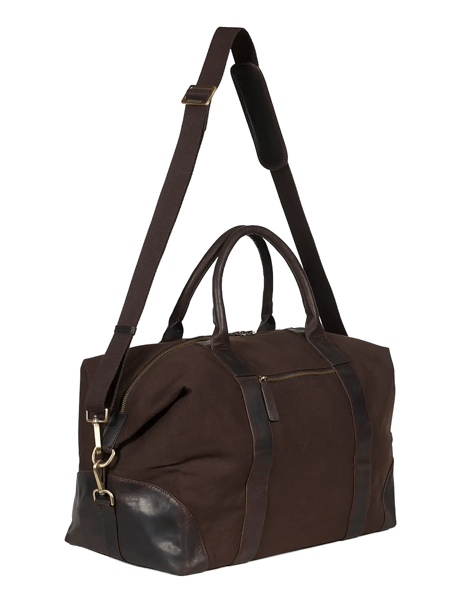 Howard London - Howard Steven Canvas Weekendbag - stora weekender-väskor - dark brown - 2