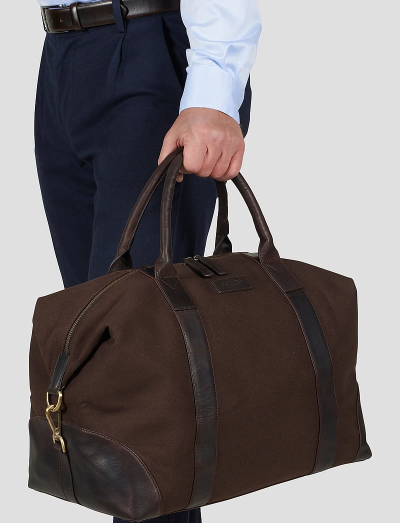 Howard London - Howard Steven Canvas Weekendbag - big weekender bags - dark brown - 0